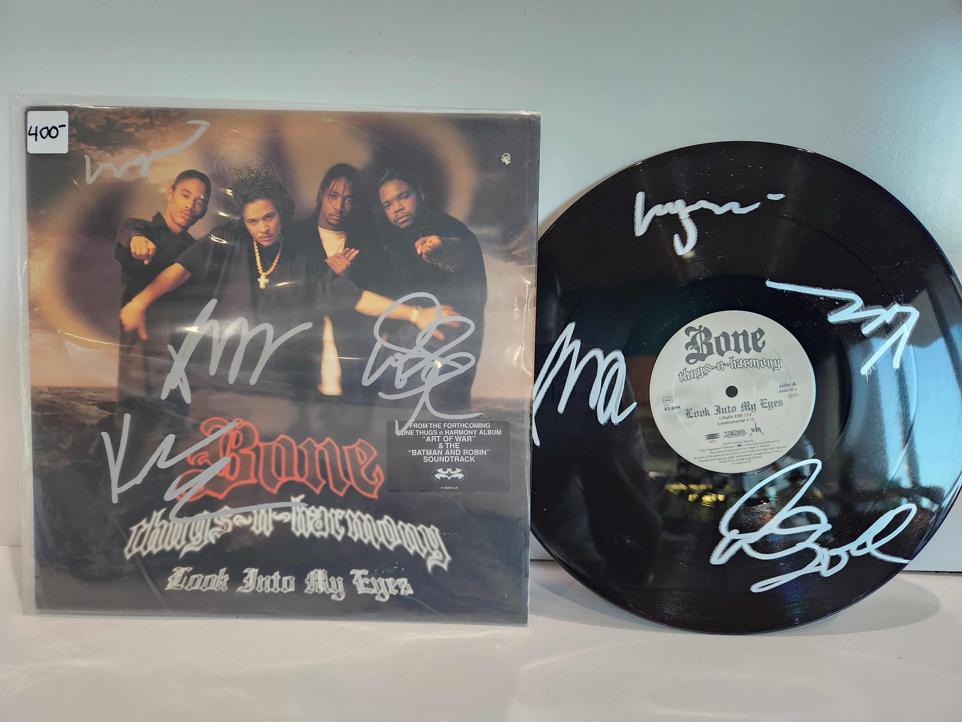 Bone Thugs-N-Harmony Look Into My Eyes Vinyl Record Signed Autograph Group LP