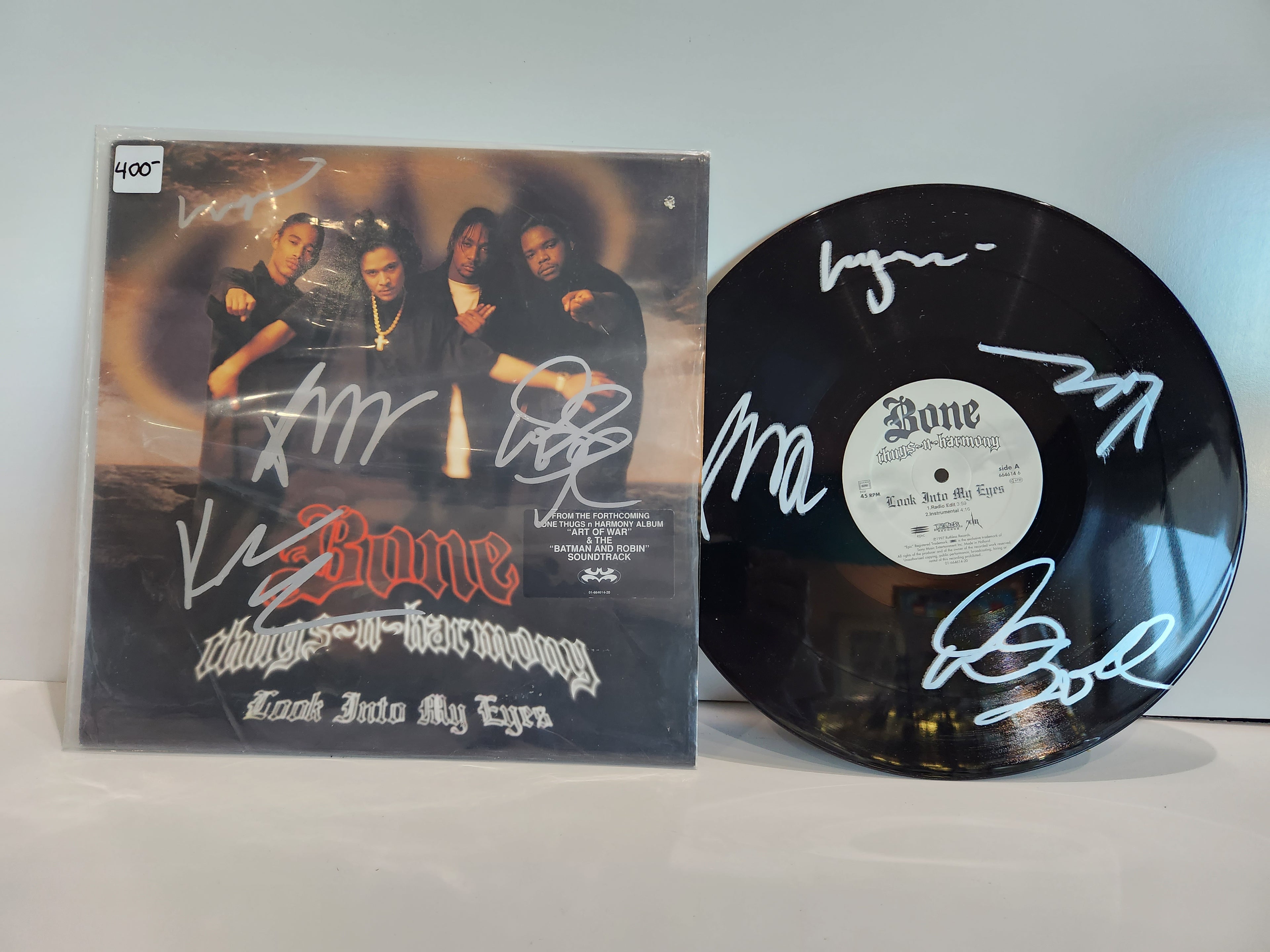 Bone Thugs-N-Harmony Look Into My Eyes Vinyl Record Signed Autograph Group LP