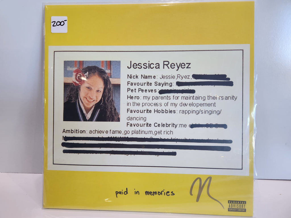 Jessica Reyez Paid In Memories Vinyl LP Signed Autograph BAS Certified