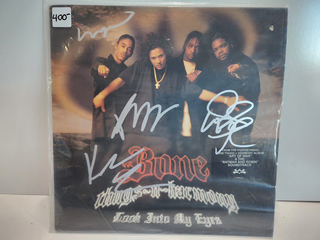 Bone Thugs-N-Harmony Look Into My Eyes Vinyl Record Signed Autograph Group LP