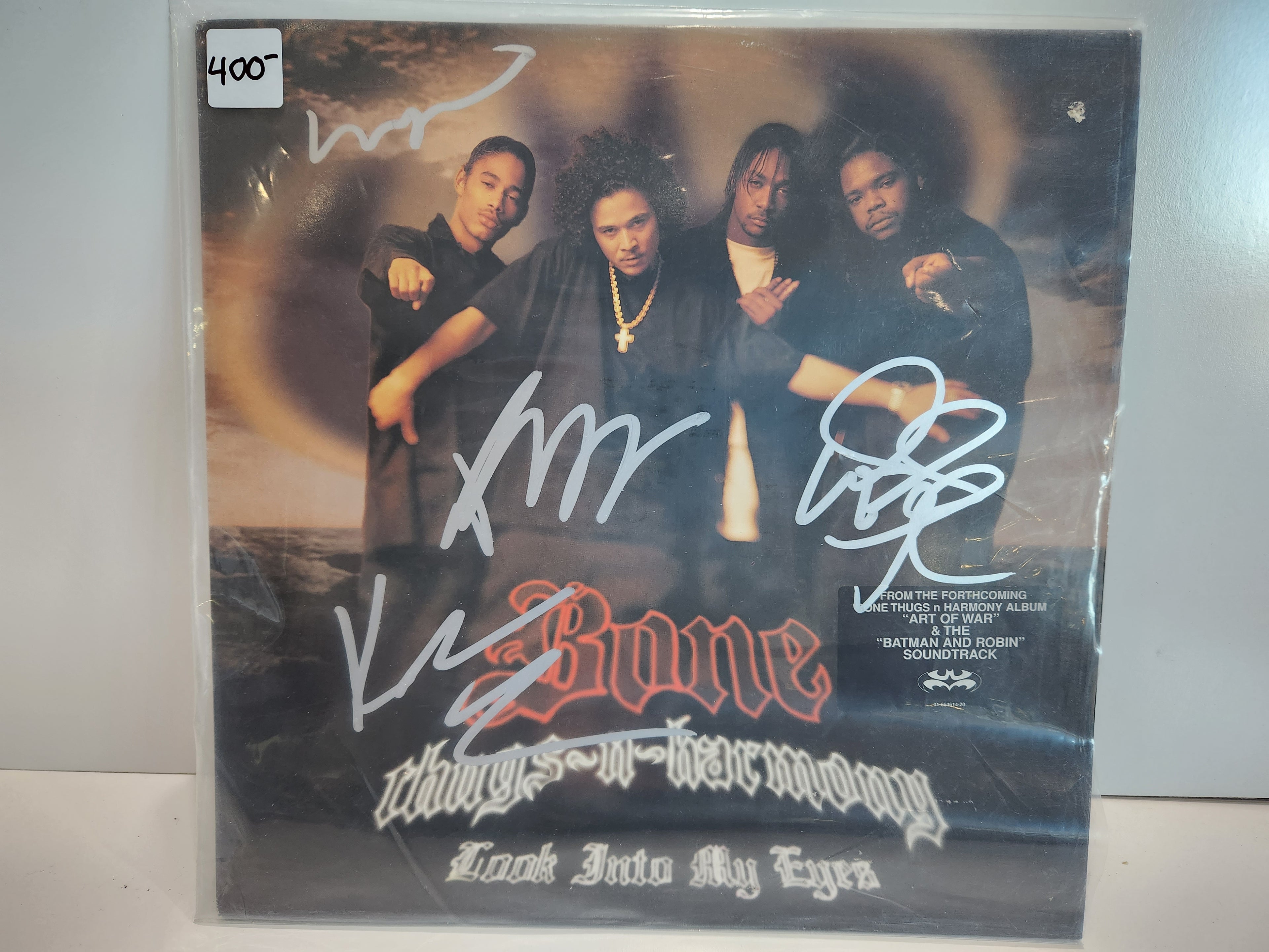 Bone Thugs-N-Harmony Look Into My Eyes Vinyl Record Signed Autograph Group LP