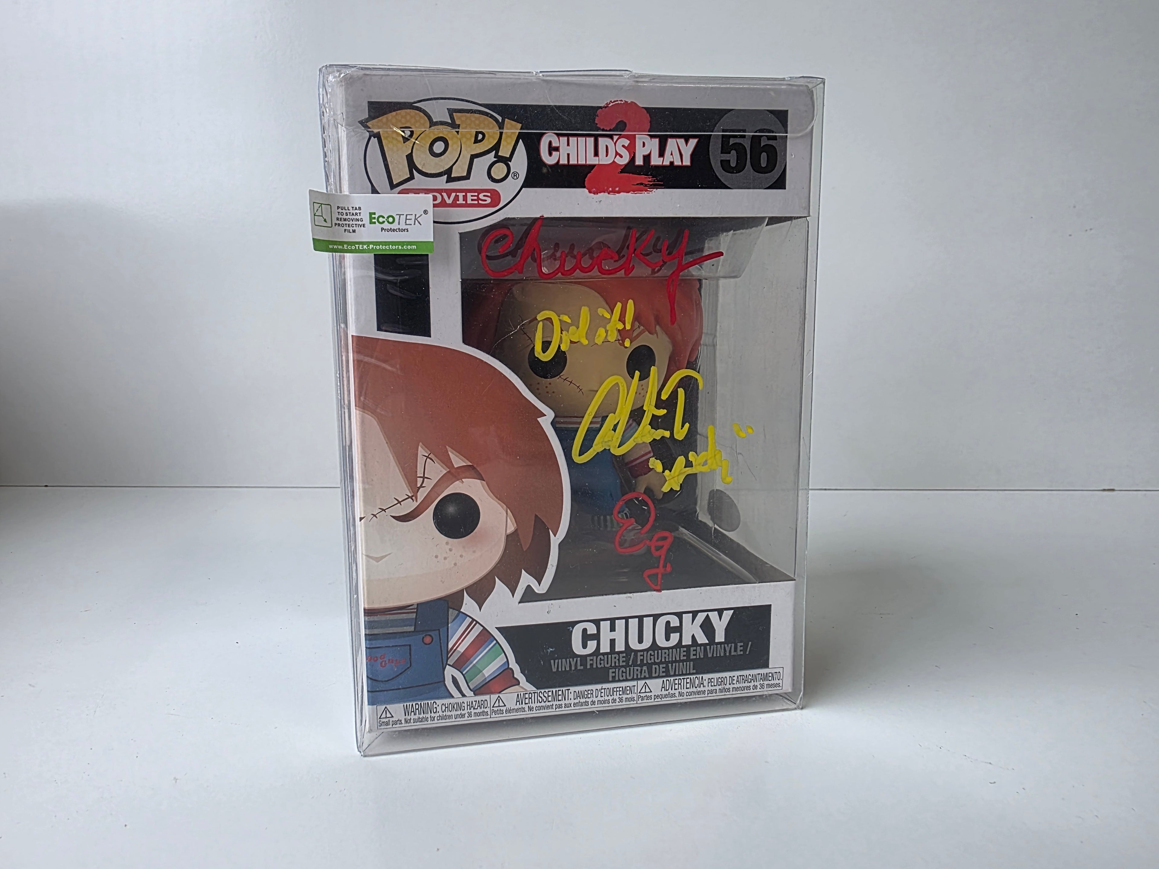 Funko Pop Child’s Play 2 Chucky Autographed Vinyl Figure Beckett Witnessed Collectible