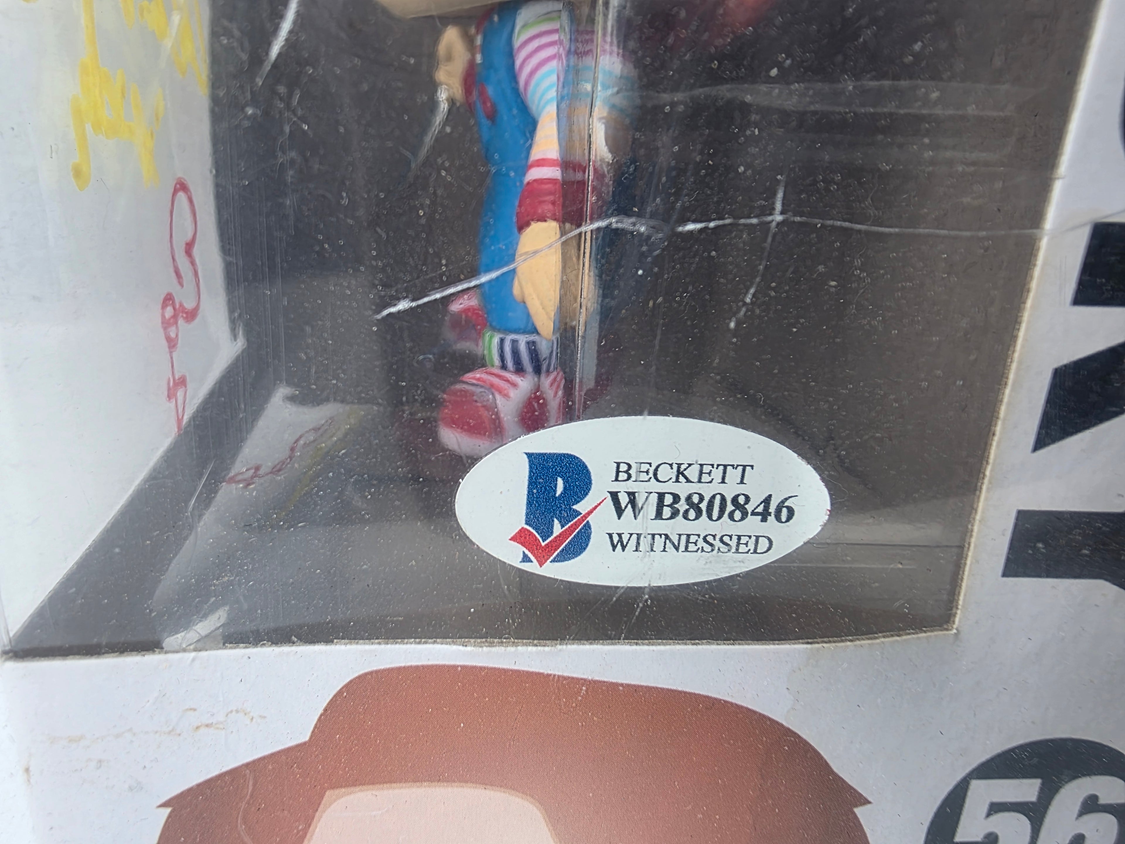 Funko Pop Child’s Play 2 Chucky Autographed Vinyl Figure Beckett Witnessed Collectible