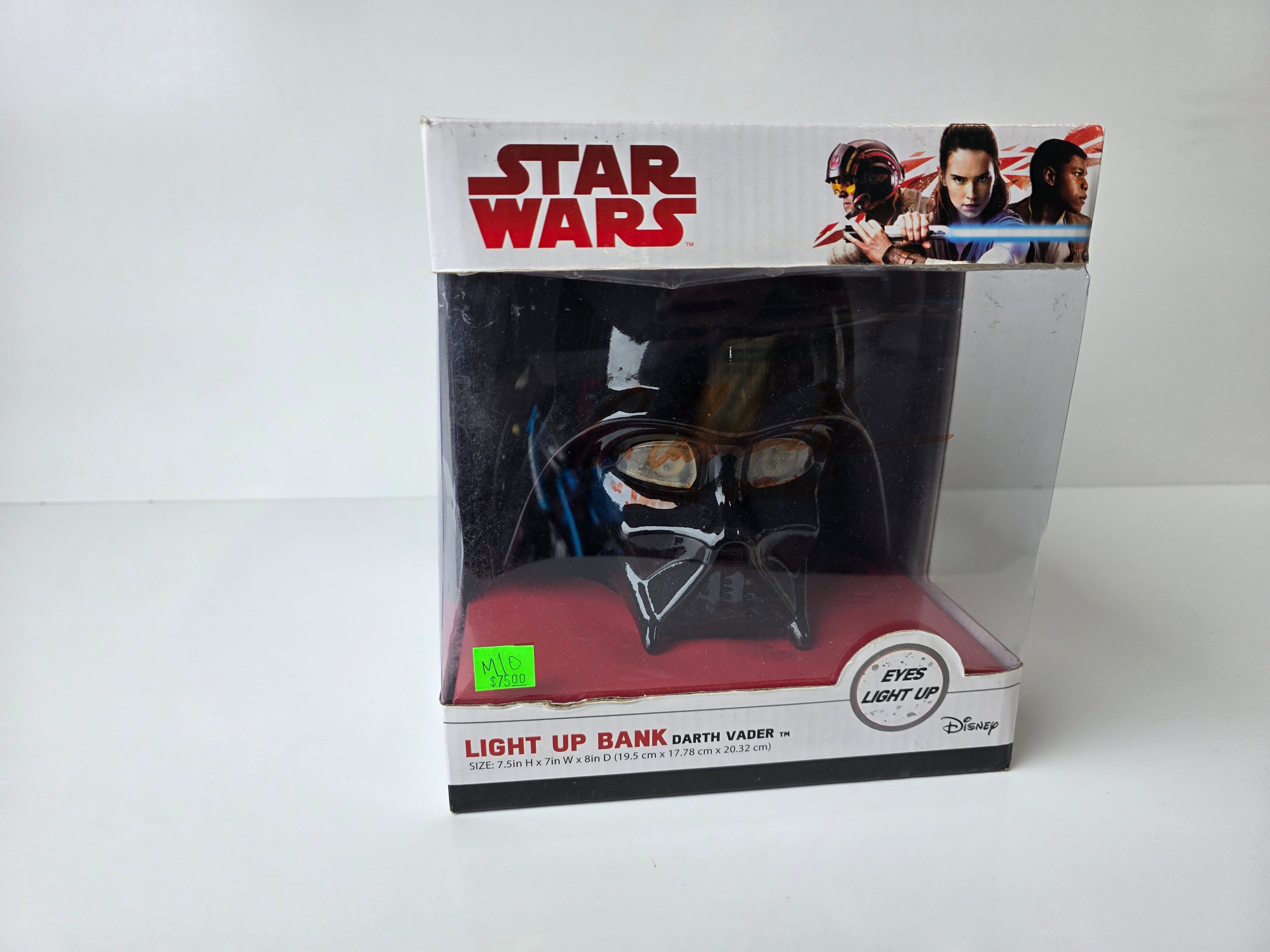 Star Wars Darth Vader Light Up Coin Bank Eyes Glow Disney Collectible Display Piece