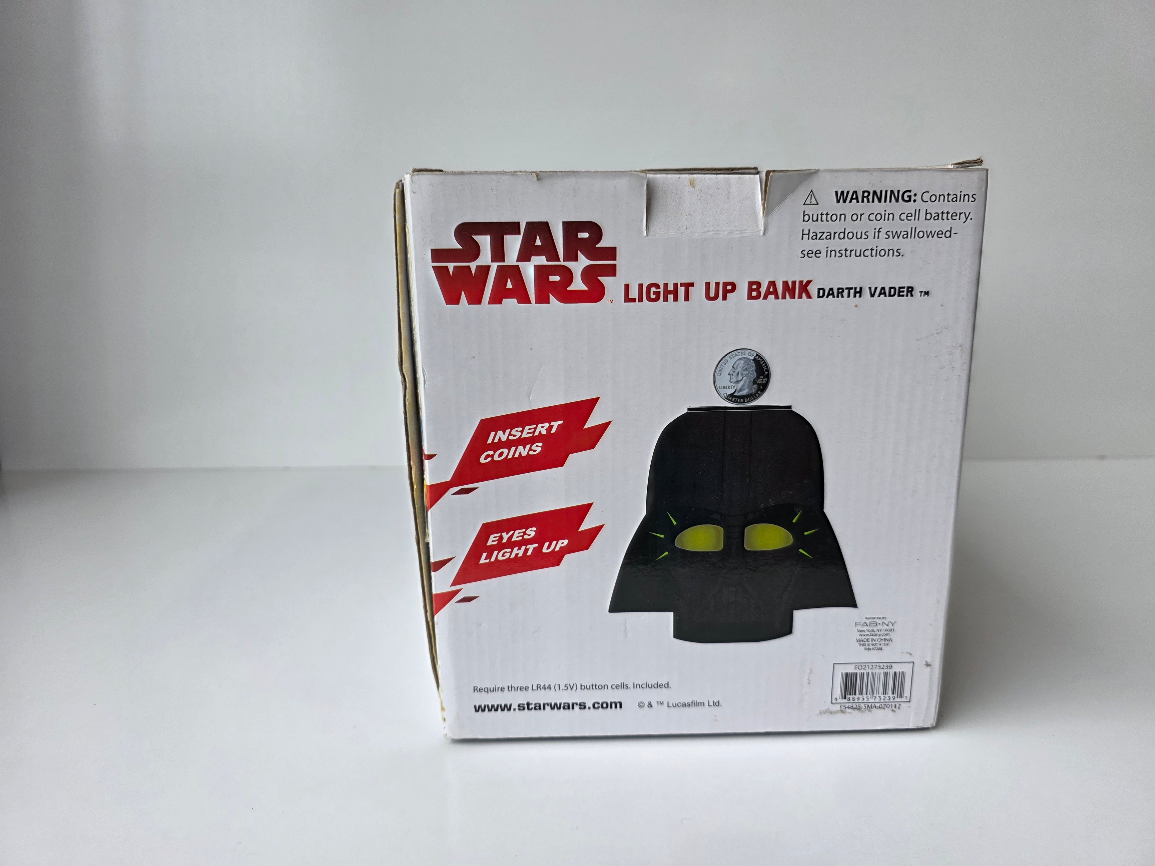 Star Wars Darth Vader Light Up Coin Bank Eyes Glow Disney Collectible Display Piece