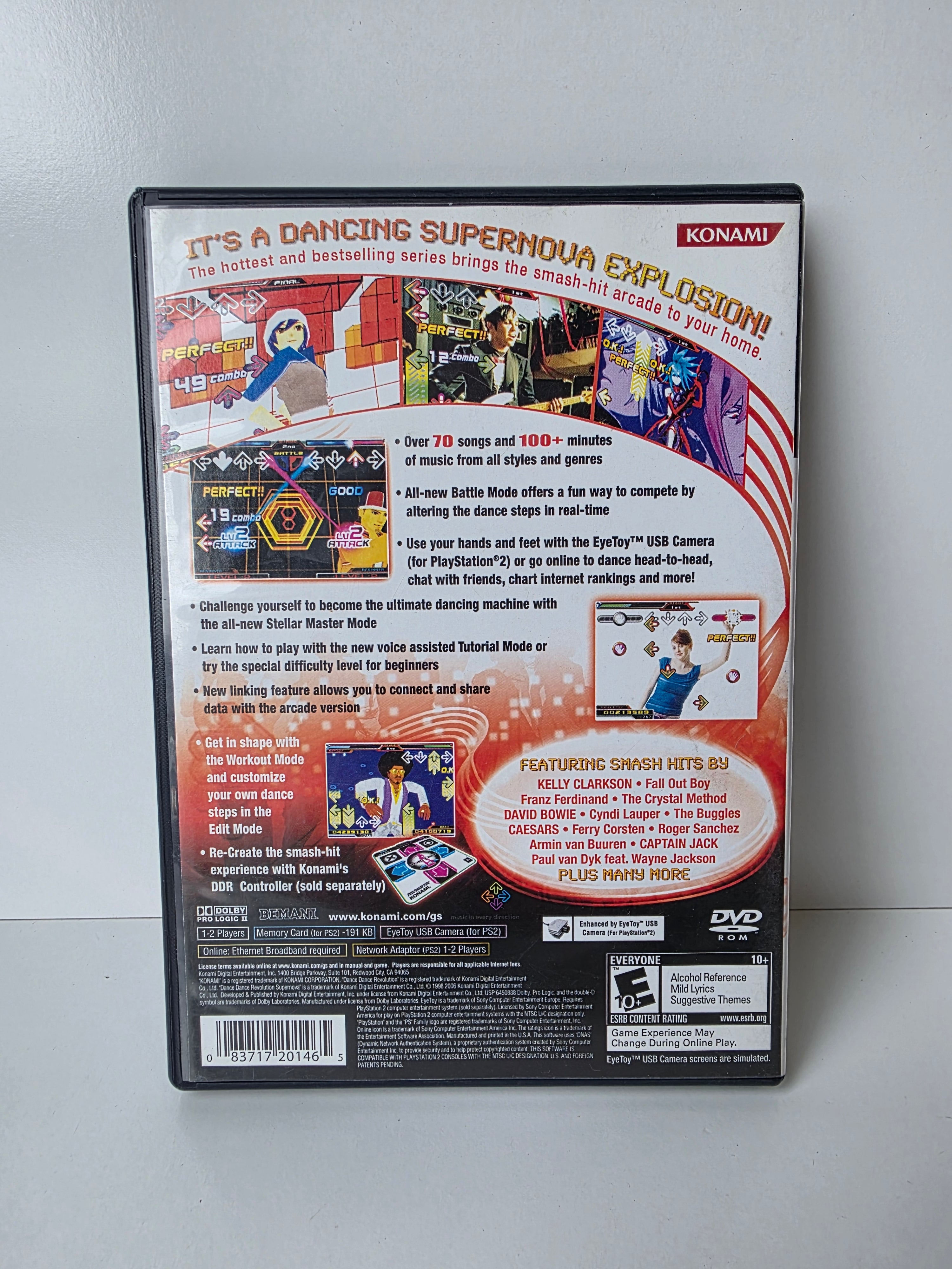 Dance Dance Revolution SuperNOVA (Sony PlayStation 2, 2006) — Complete with Case & Artwork