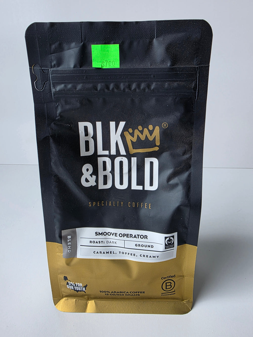BLK & Bold Smoove Operator Dark Roast Ground Coffee Bag 12oz Specialty Blend