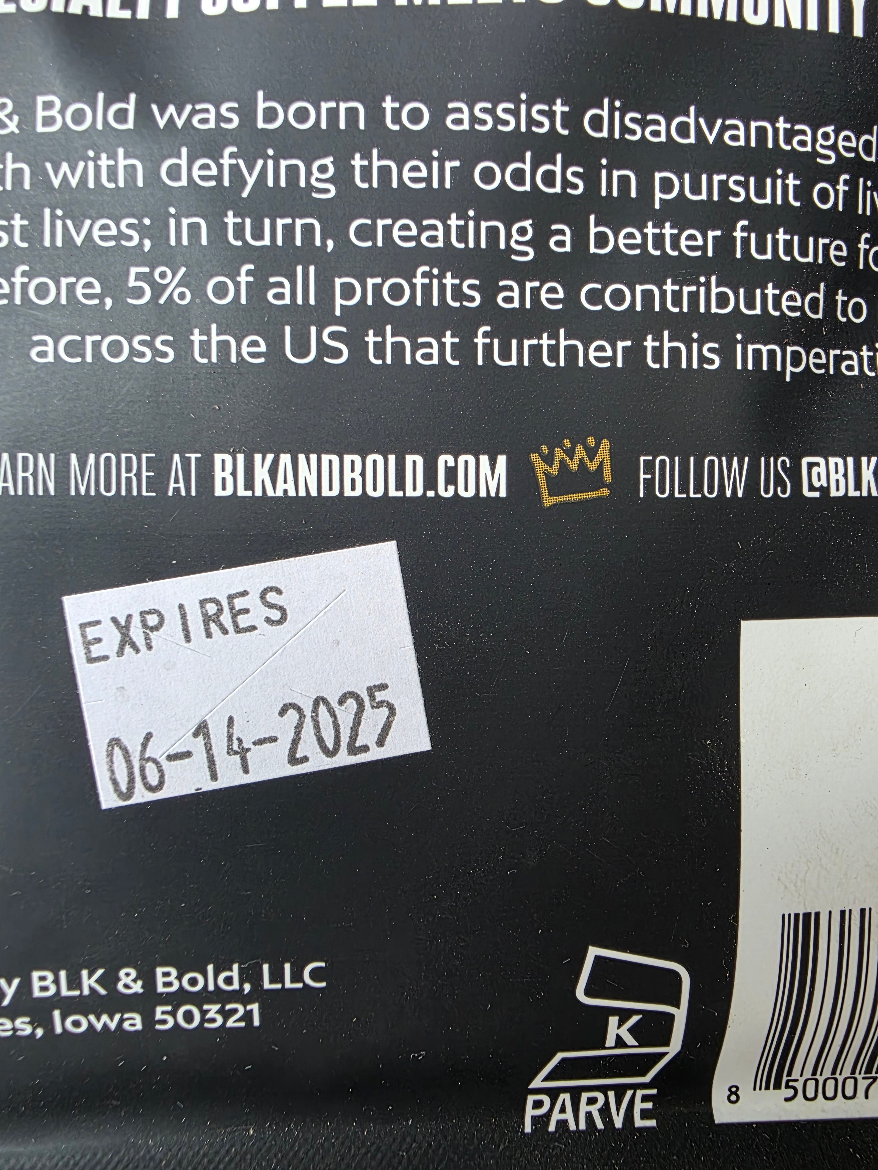 BLK & Bold Smoove Operator Dark Roast Ground Coffee Bag 12oz Specialty Blend