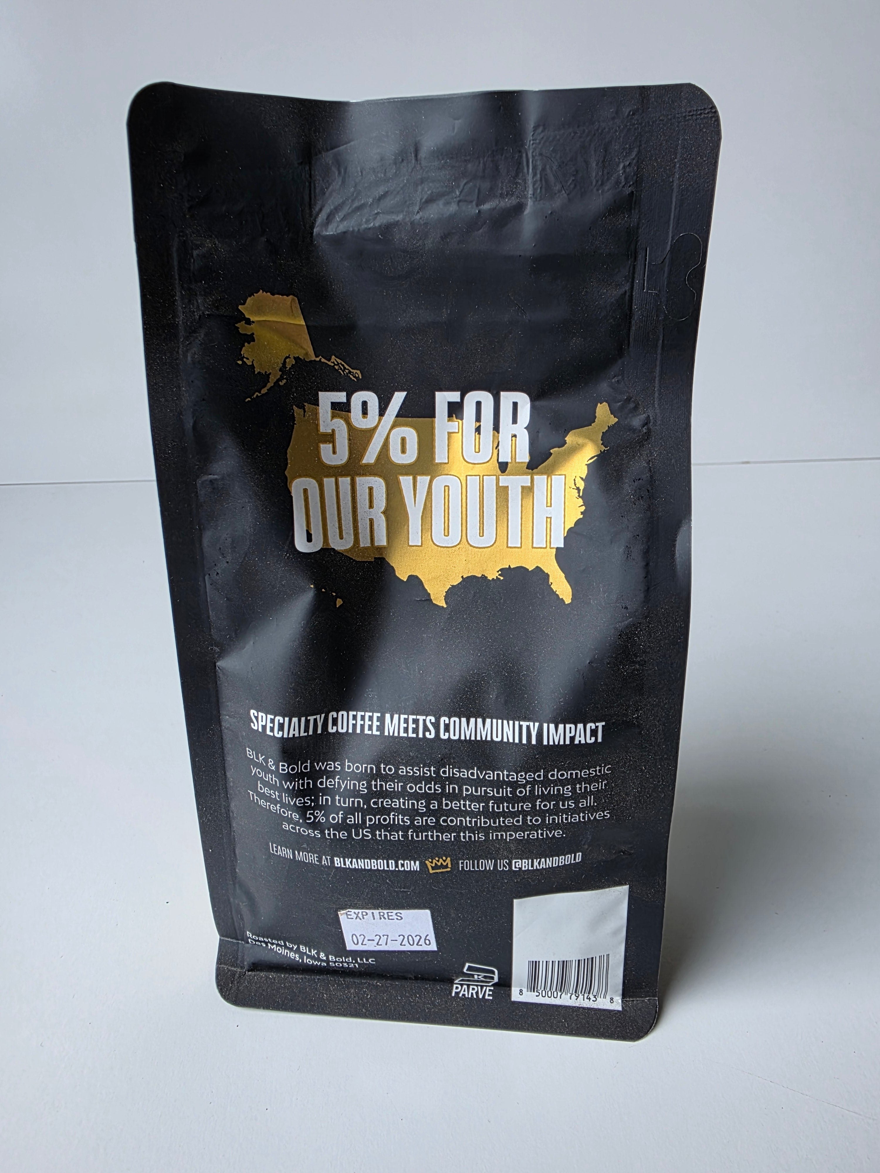 BLK & Bold Rise & Grind Medium Roast Ground Coffee Bag 12oz Specialty Blend