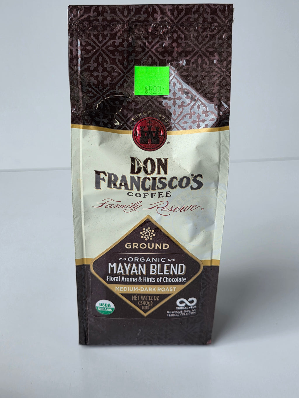 Don Francisco’s Organic Mayan Blend Ground Coffee 12oz Family Reserve Medium Dark Roast