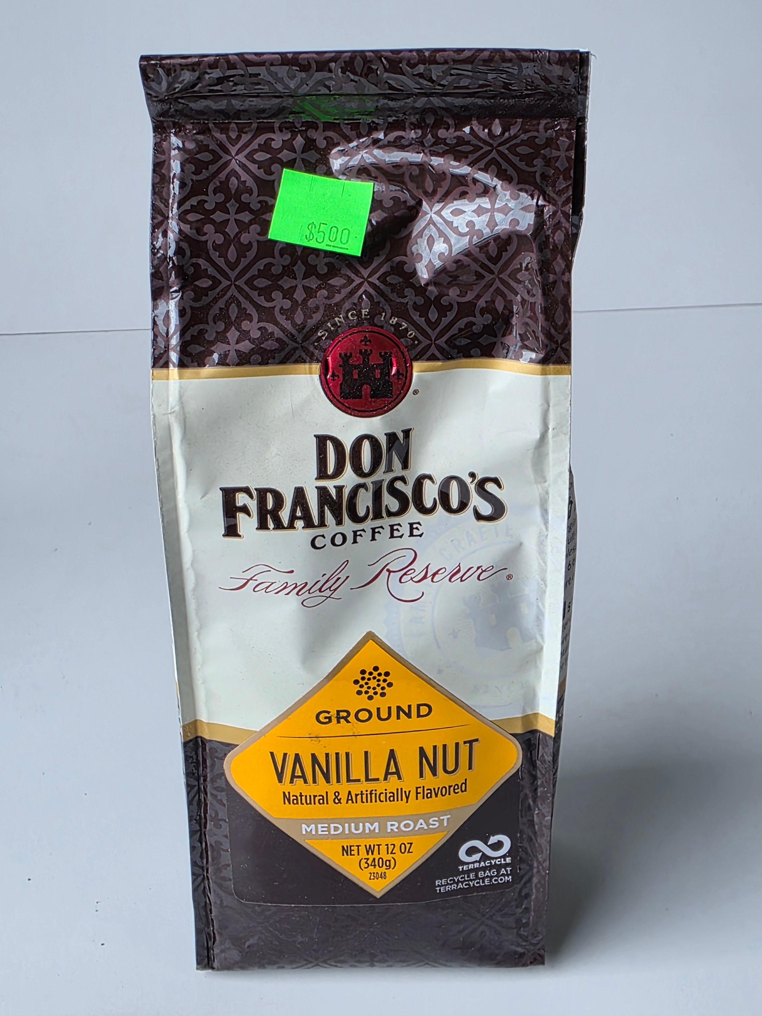 Don Francisco’s Vanilla Nut Ground Coffee 12oz Family Reserve Medium Roast
