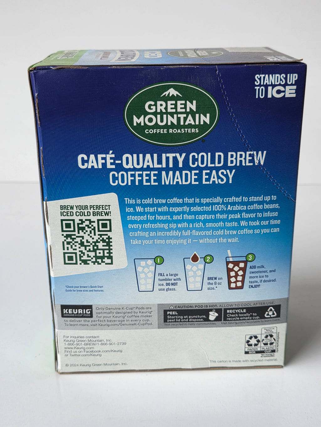 Green Mountain Iced Cold Brew Almond Vanilla 20ct Keurig K-Cup Pods Coffee