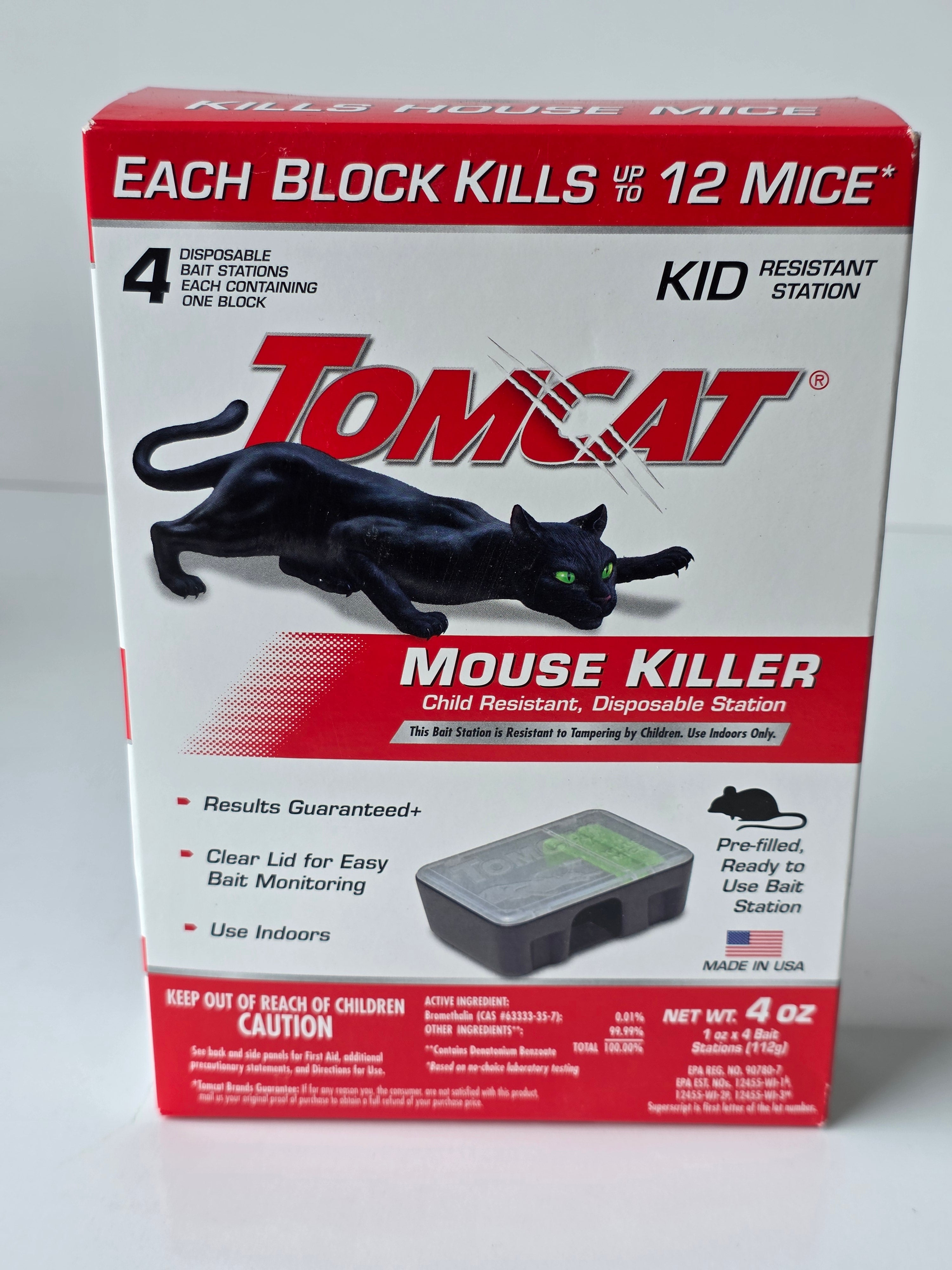 Tomcat Mouse Killer Child Resistant Disposable Bait Station Indoor Rodent Control