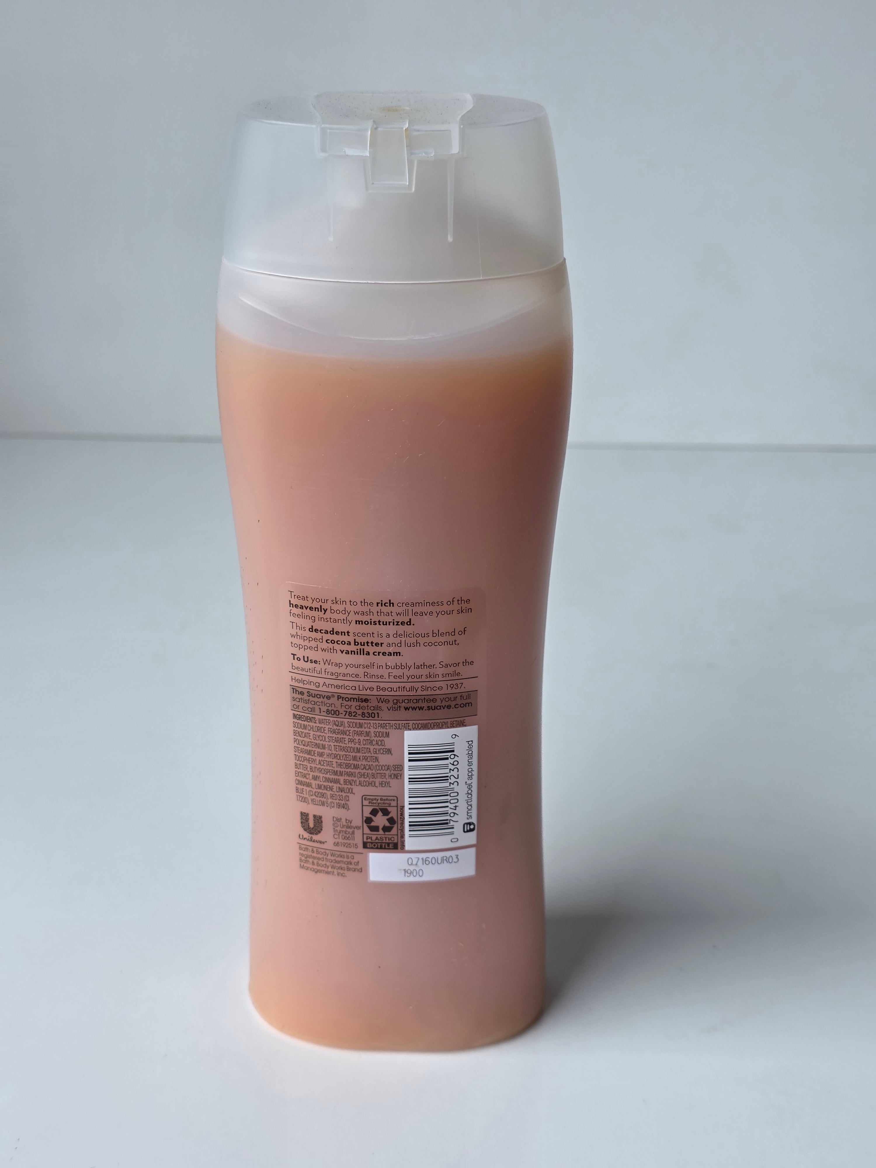 Suave Essentials Cocoa Butter and Shea Moisturizing Body Wash 18oz Bottle