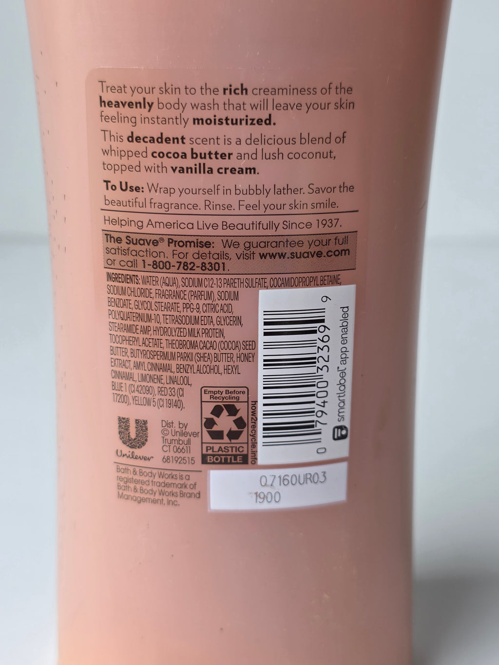 Suave Essentials Cocoa Butter and Shea Moisturizing Body Wash 18oz Bottle