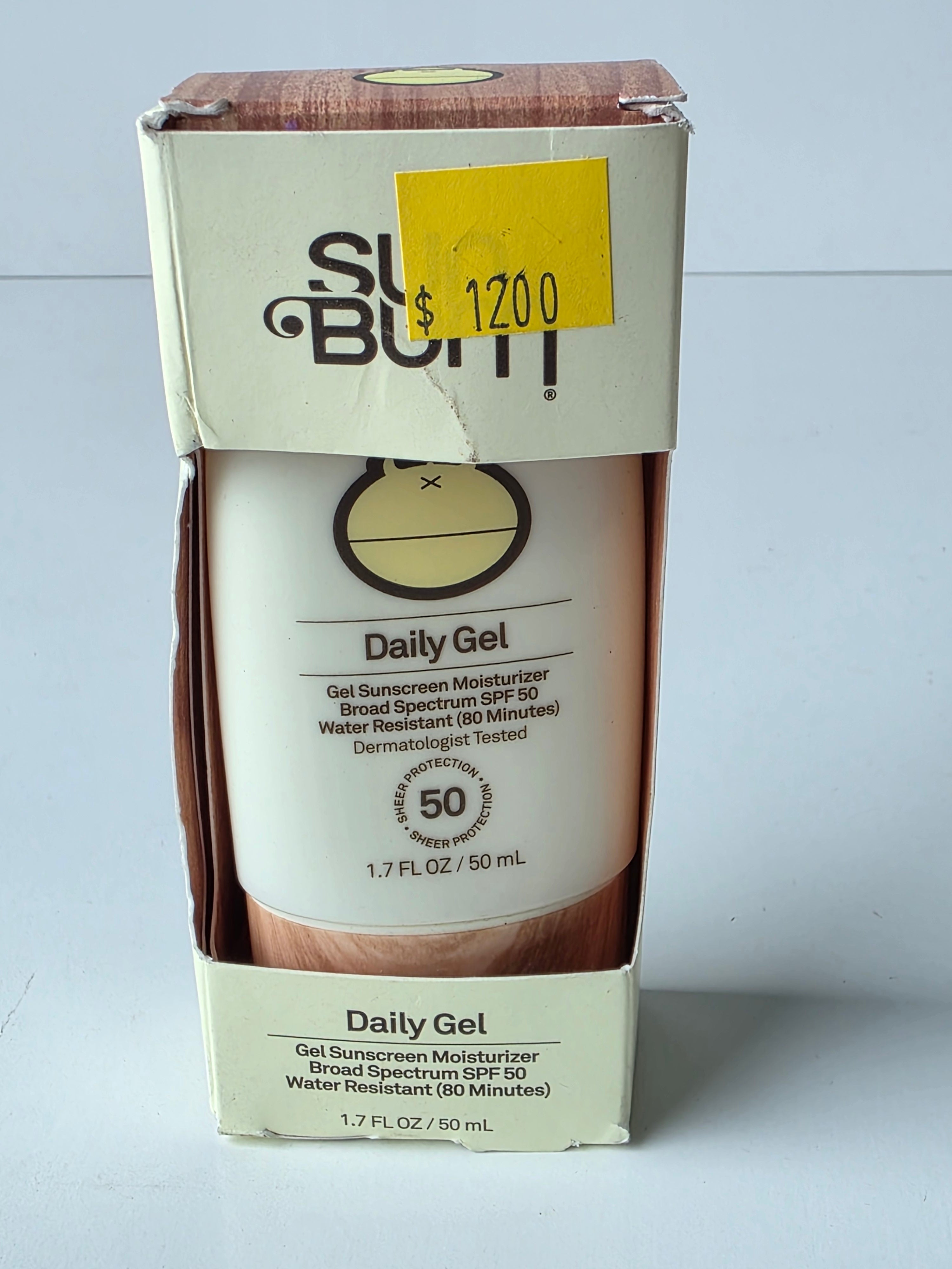 Sun Bum Daily Gel Sunscreen Moisturizer SPF 50 Broad Spectrum 1.7oz Bottle
