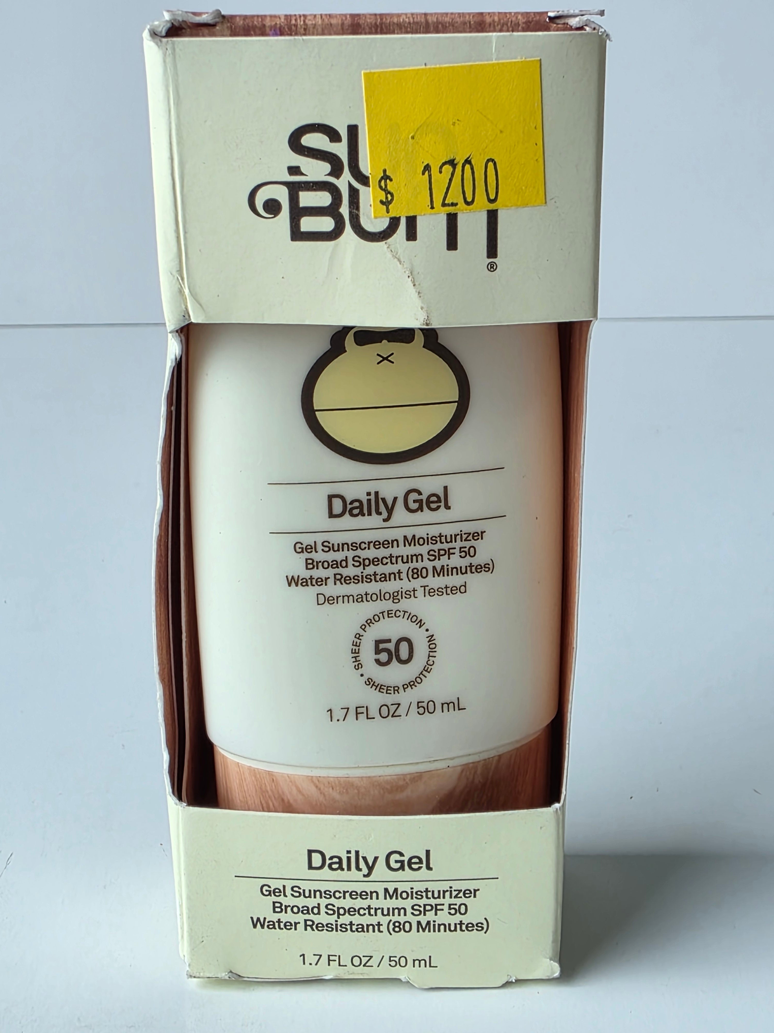 Sun Bum Daily Gel Sunscreen Moisturizer SPF 50 Broad Spectrum 1.7oz Bottle