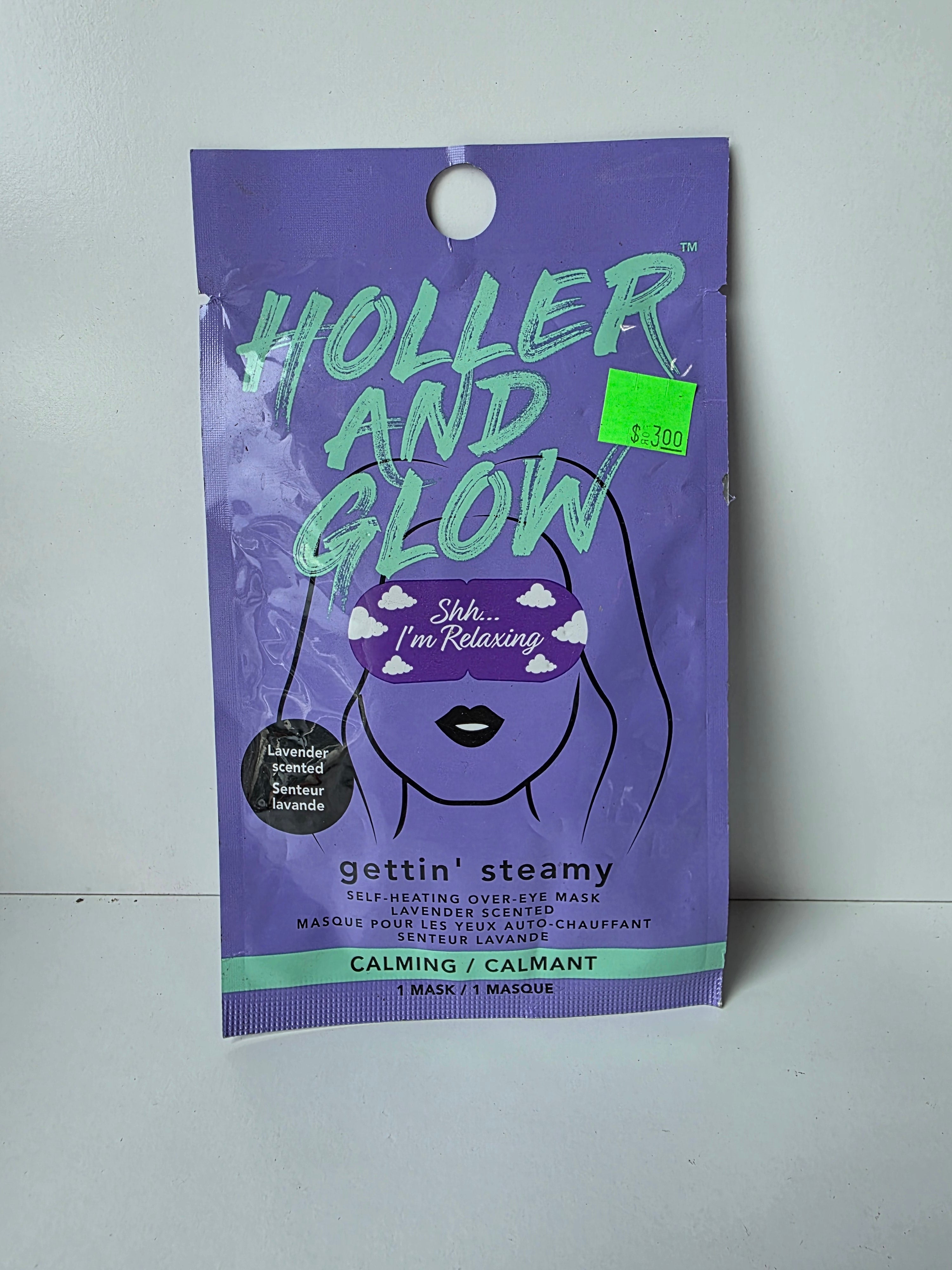 Holler and Glow Gettin’ Steamy Self-Heating Over-Eye Mask – Lavender Scented