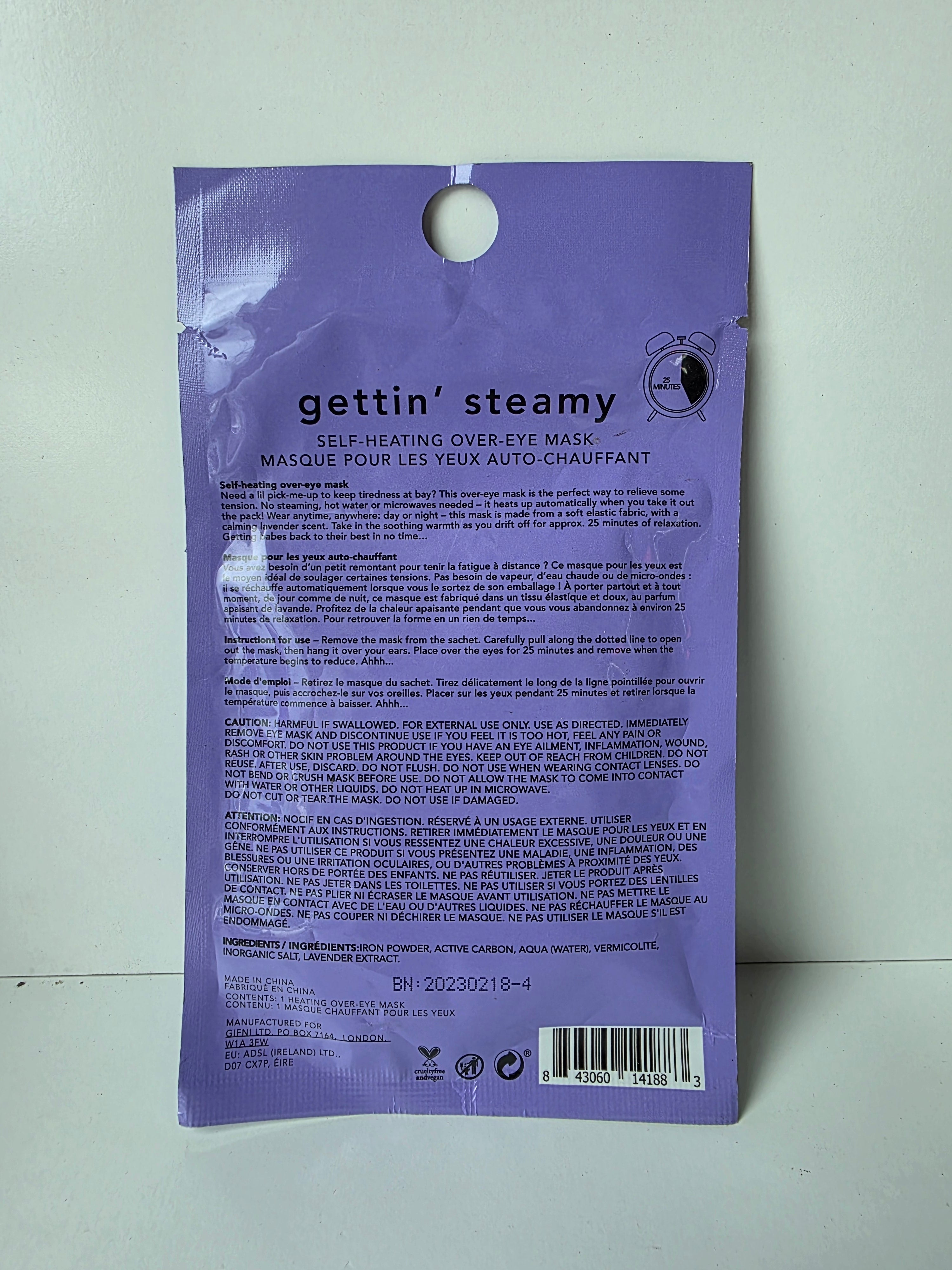 Holler and Glow Gettin’ Steamy Self-Heating Over-Eye Mask – Lavender Scented