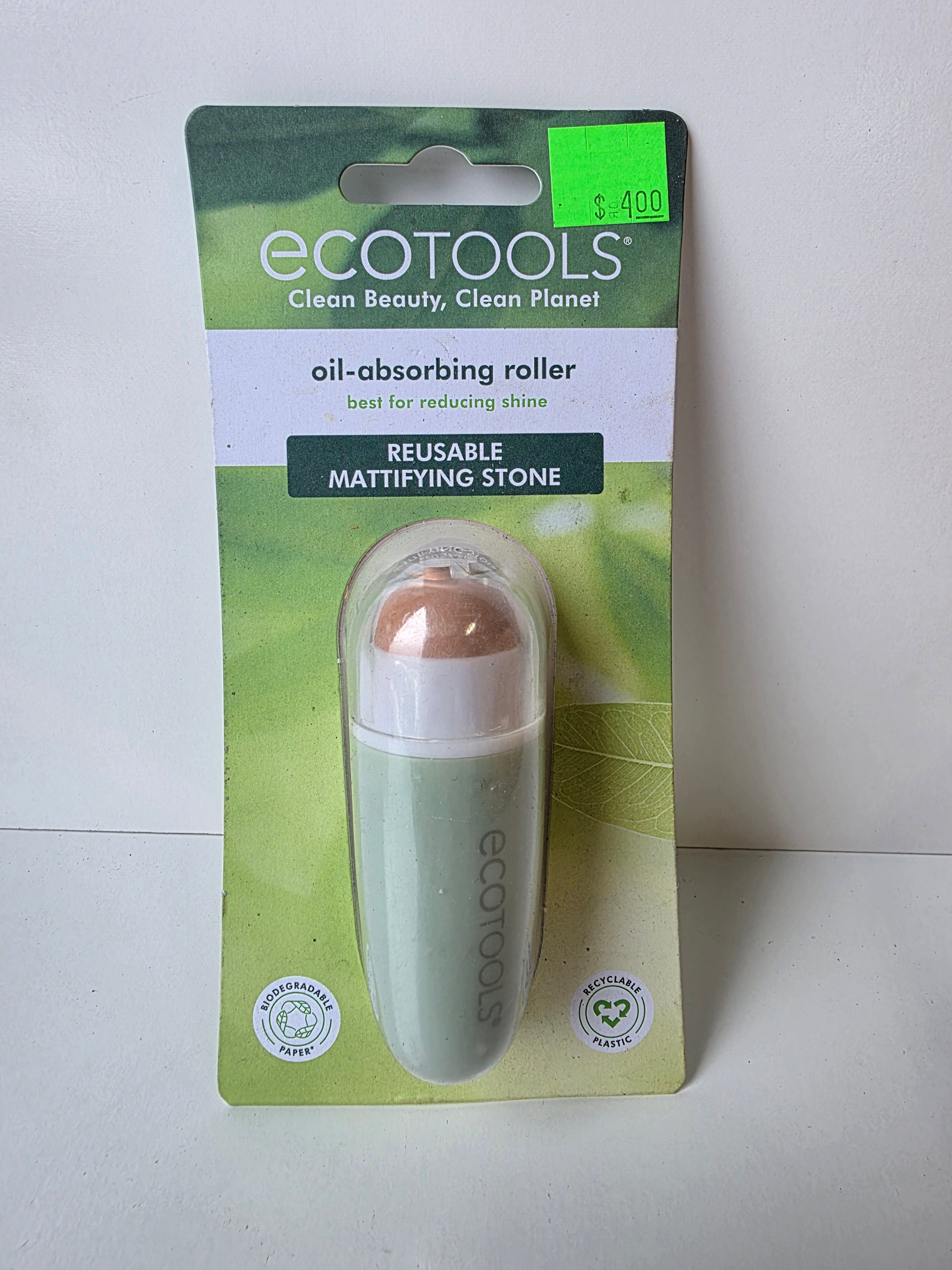 EcoTools Oil Absorbing Roller Reusable Mattifying Stone Clean Beauty Skincare Tool