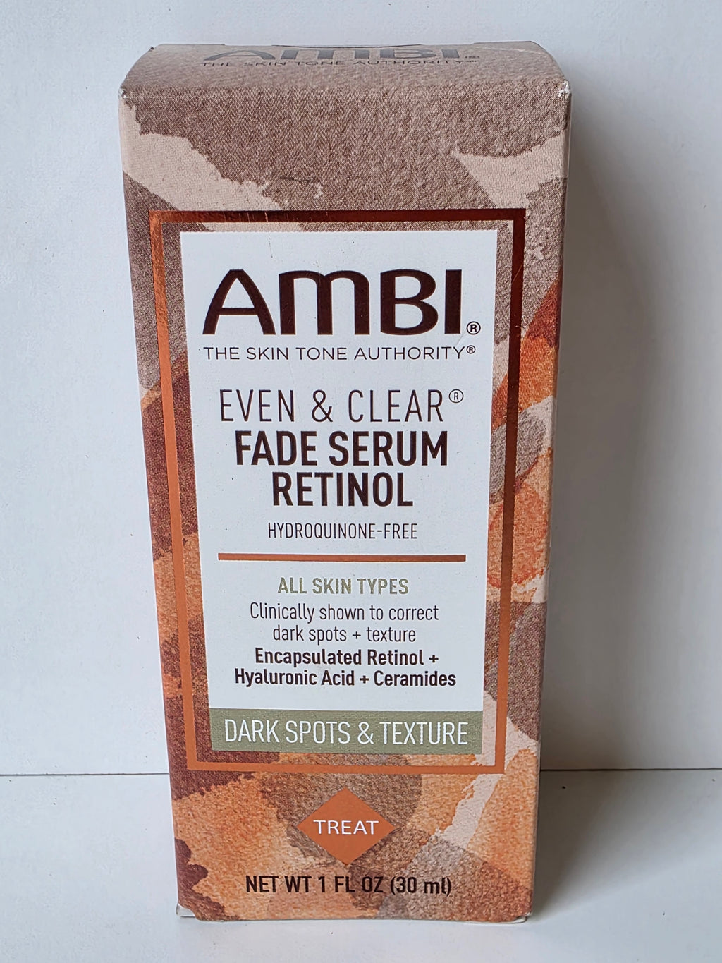 AMBI Even & Clear Fade Serum Retinol 1oz Dark Spot Corrector with Hyaluronic Acid