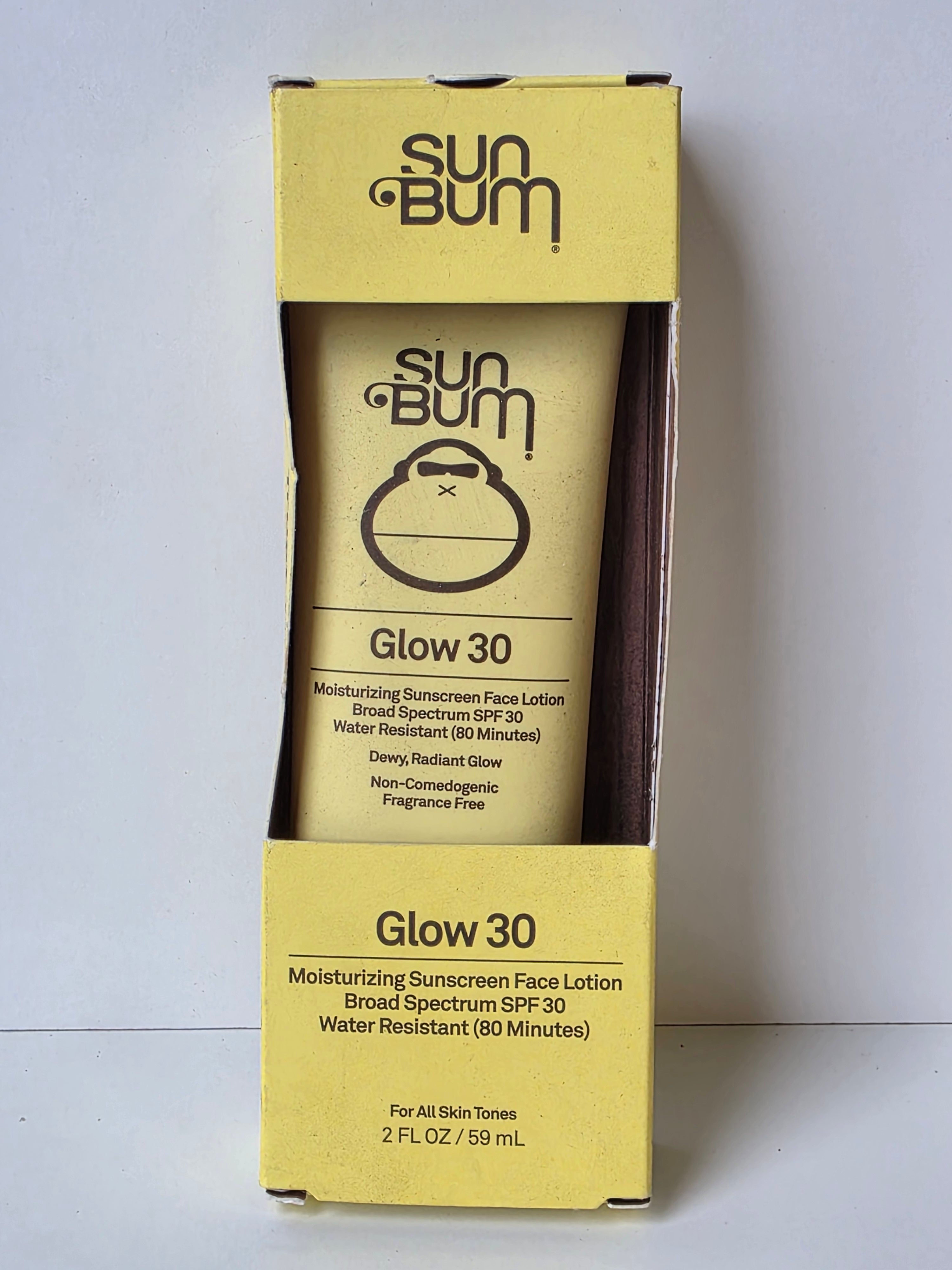 Sun Bum Glow 30 SPF Face Lotion Sunscreen 2oz Dewy Moisturizing Broad Spectrum