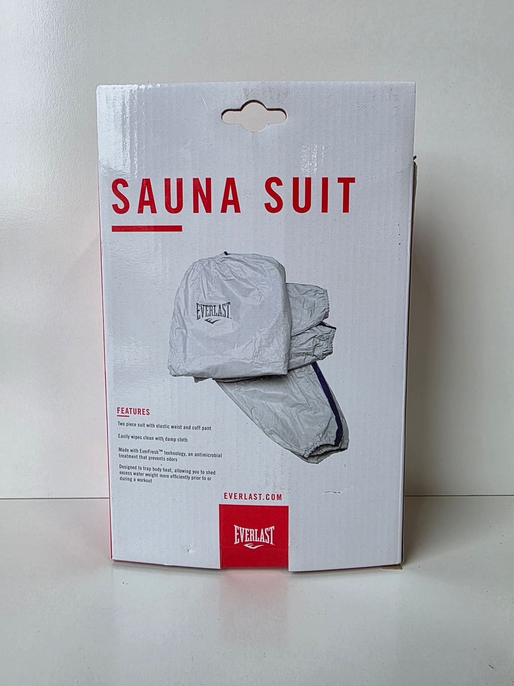 Everlast Sauna Suit S/M Silver Two-Piece Workout Suit with EverFresh Technology