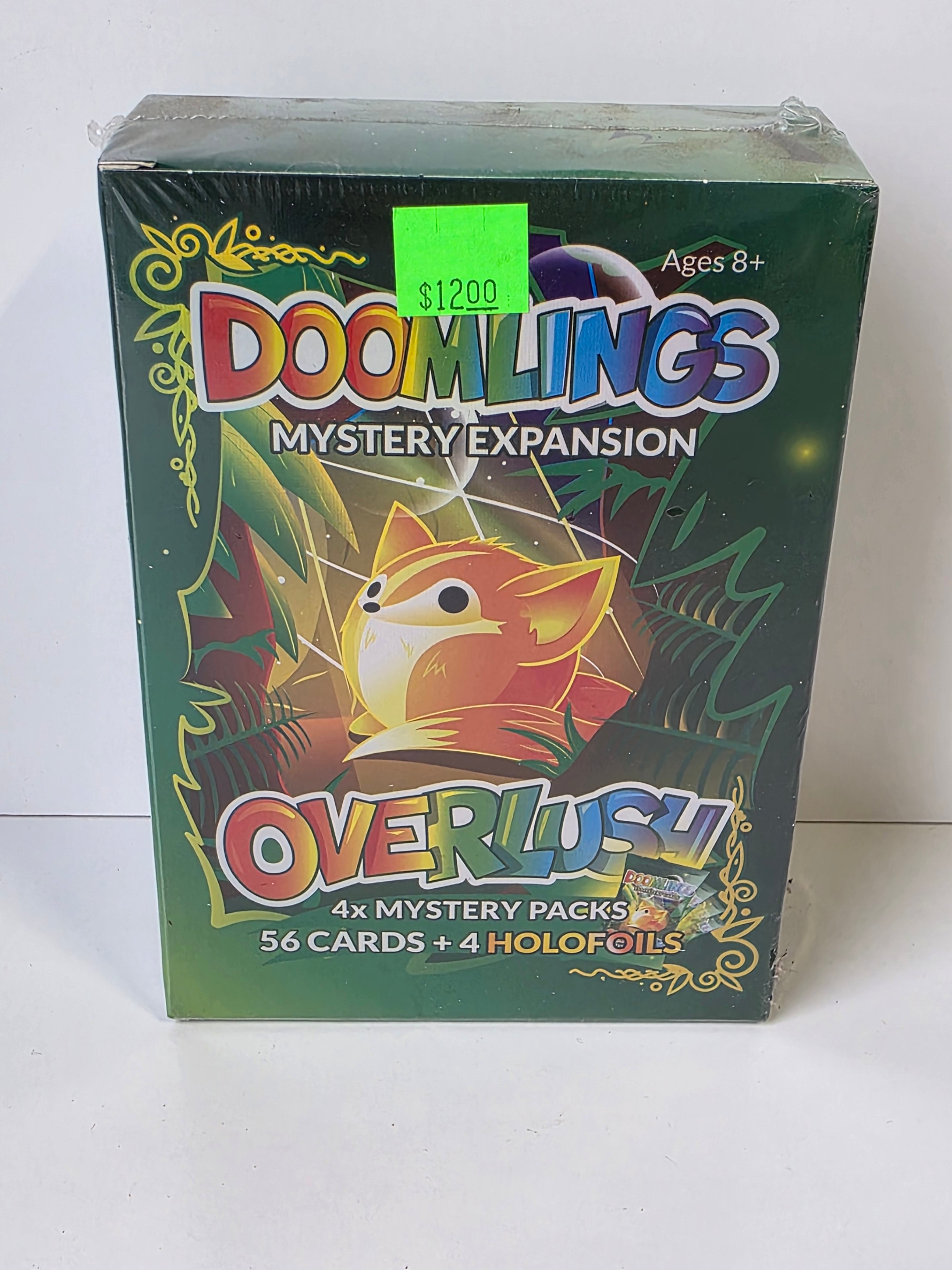 Doomlings Overlush Mystery Expansion Card Game — 4 Mystery Packs, 56 Cards + 4 Holofoils (Sealed)