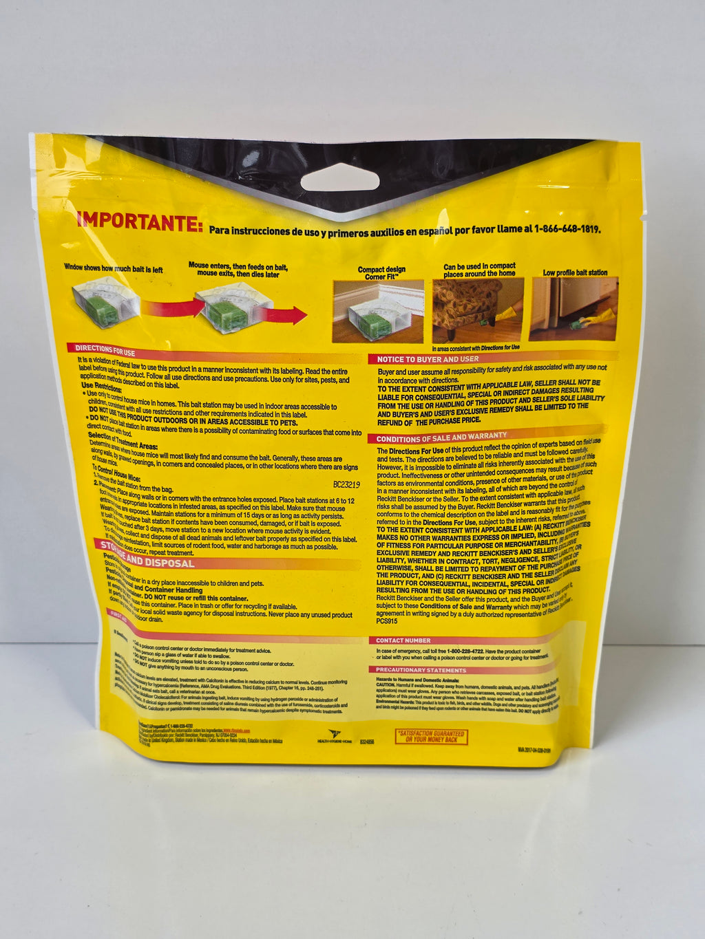 d-CON Ready-To-Use Mouse Bait Stations Child Resistant Indoor Pest Control 3ct