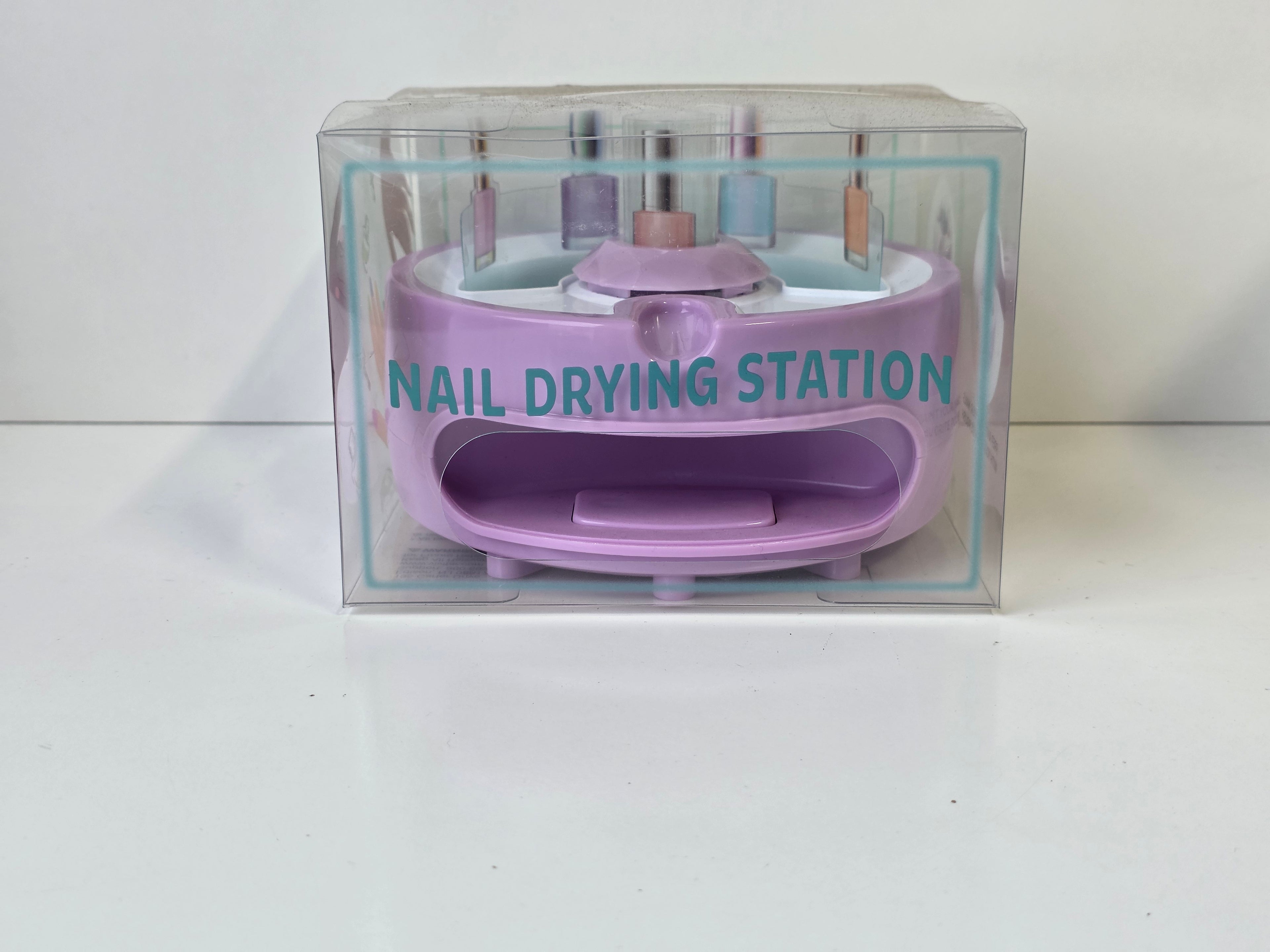 Battery Operated Nail Drying Station Pink Portable Beauty Accessory Set