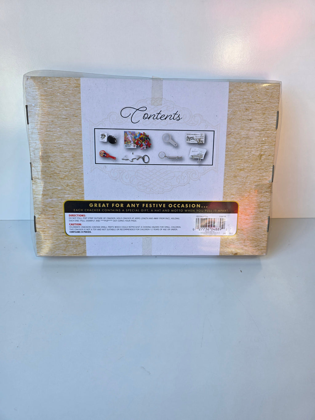 TNT Celebration Crackers 8 Inch Deluxe Party Crackers Silver Gold Foil Set of 8