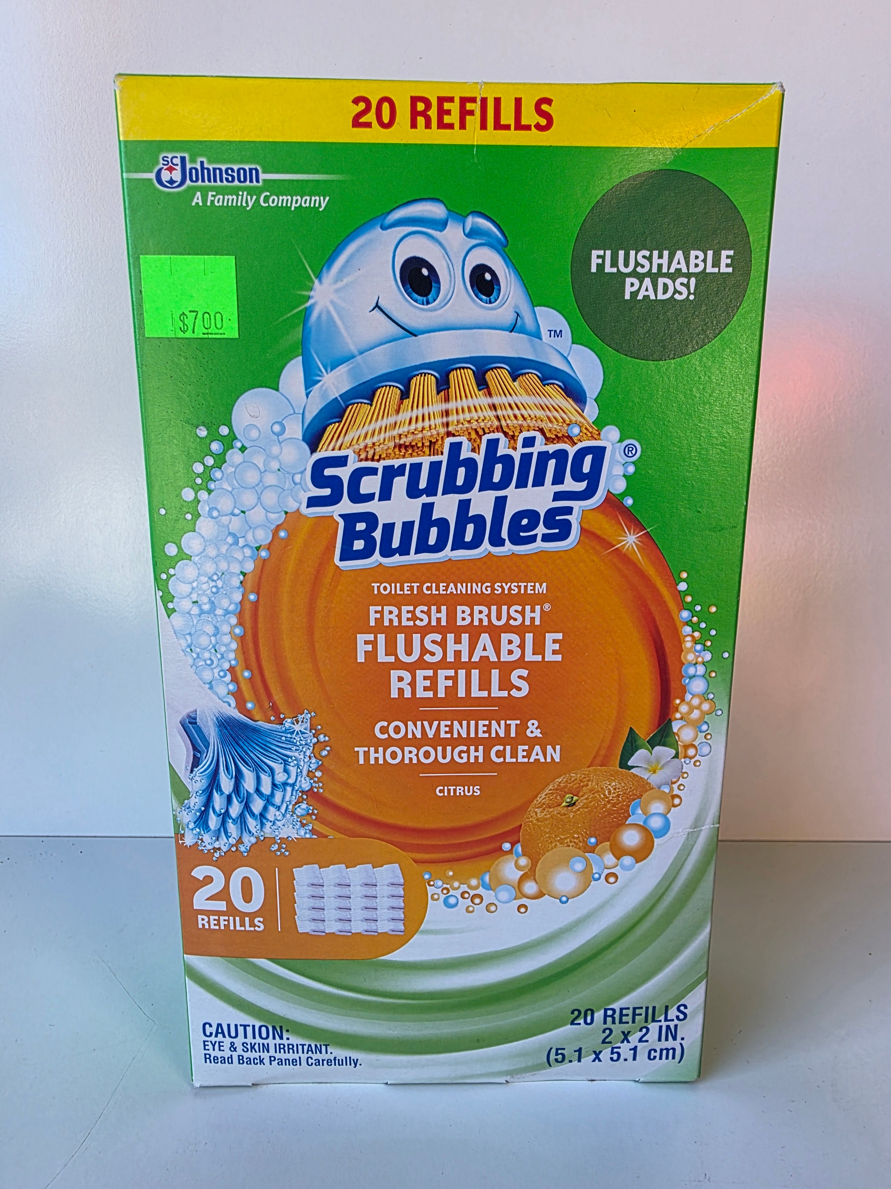 Scrubbing Bubbles Fresh Brush Flushable Refills Citrus Scent Toilet Cleaner 20 Pack