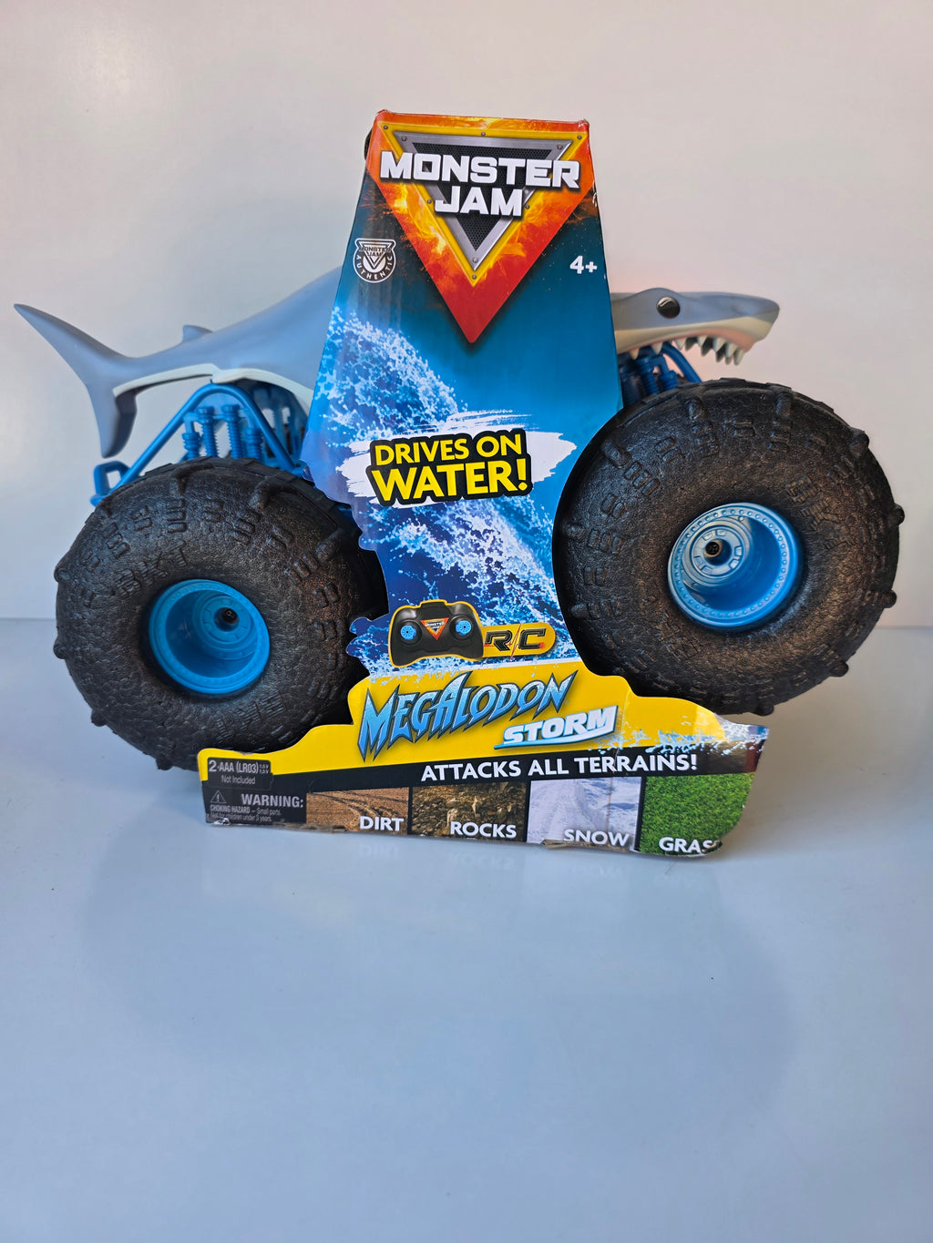 Monster Jam Megalodon Storm RC Truck Water Resistant 360 Spin All Terrain Vehicle
