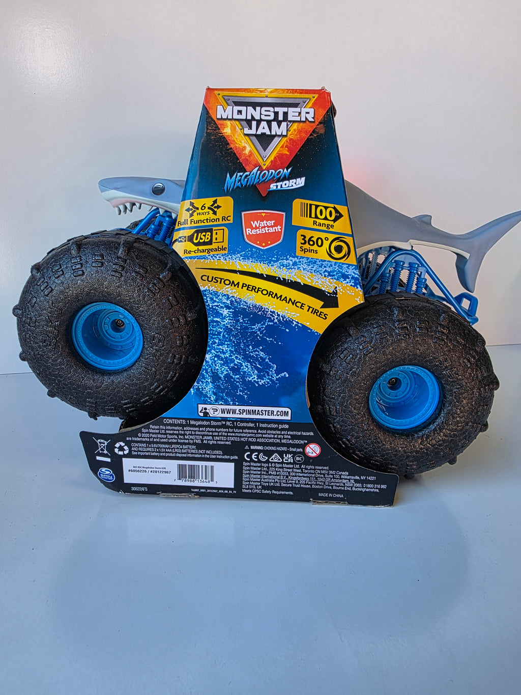 Monster Jam Megalodon Storm RC Truck Water Resistant 360 Spin All Terrain Vehicle
