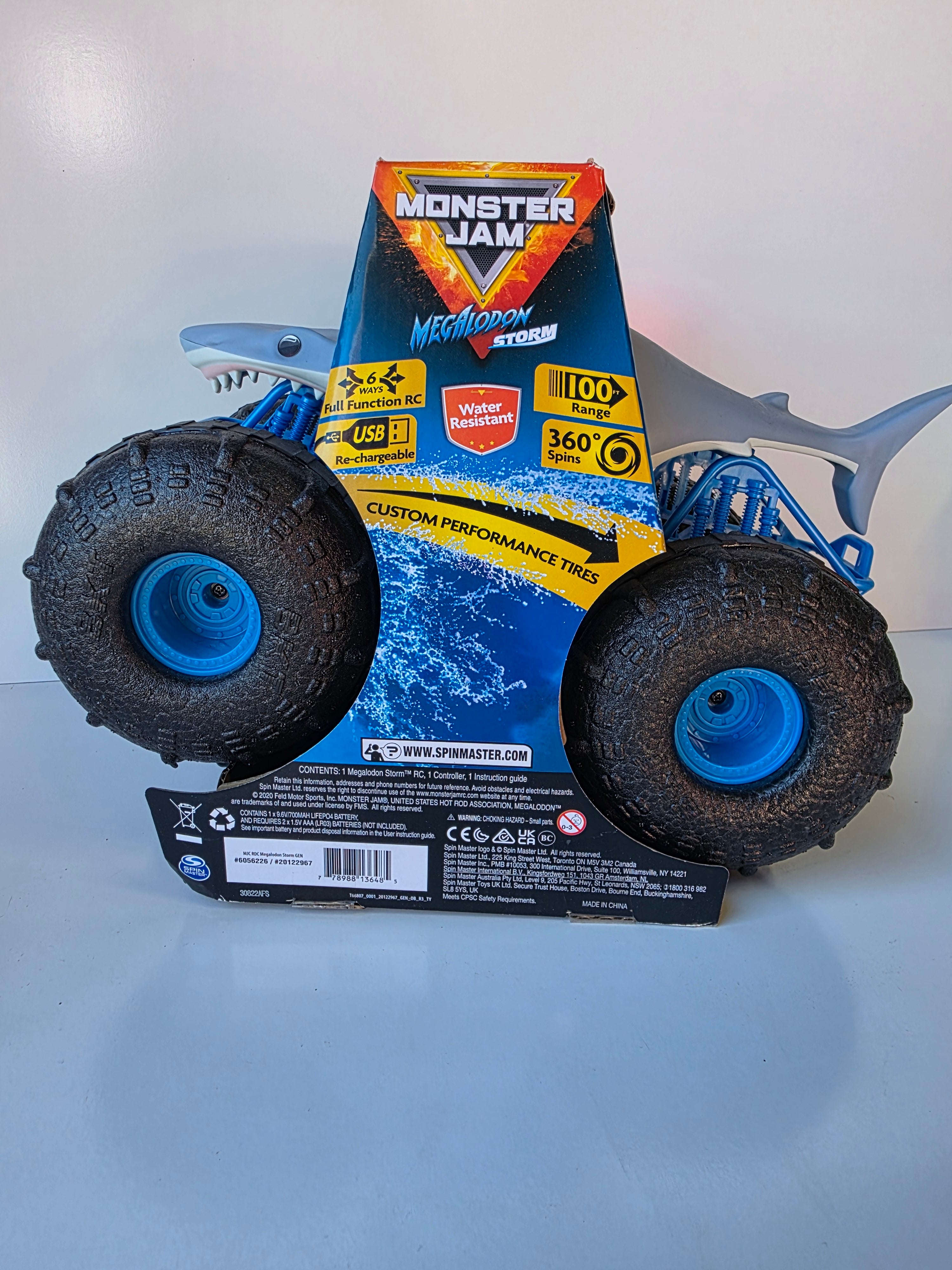 Monster Jam Megalodon Storm RC Truck Water Resistant 360 Spin All Terrain Vehicle