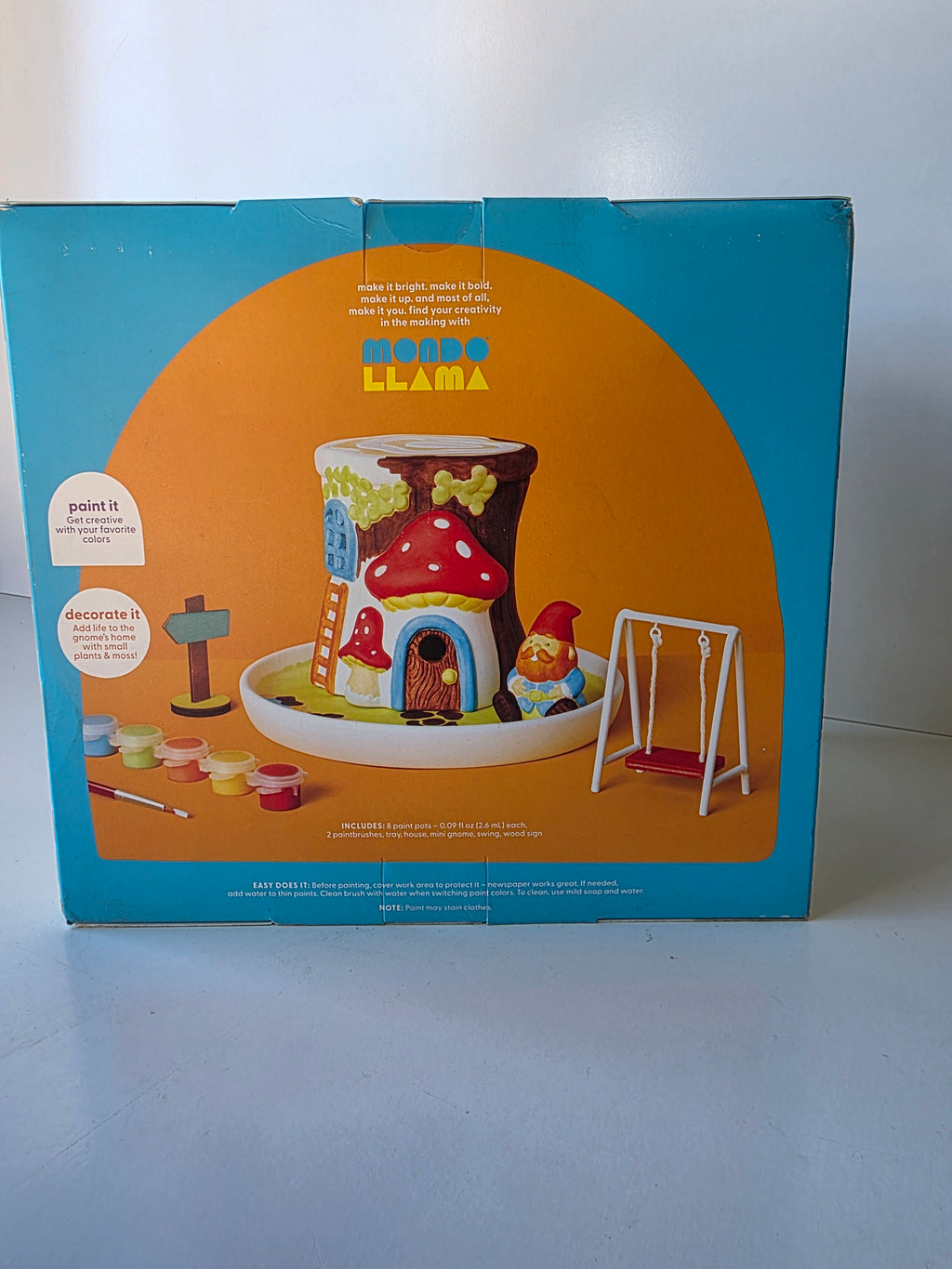 Mondo Llama Paint Your Own Garden Gnome Kit with Paints Brushes and Figurines