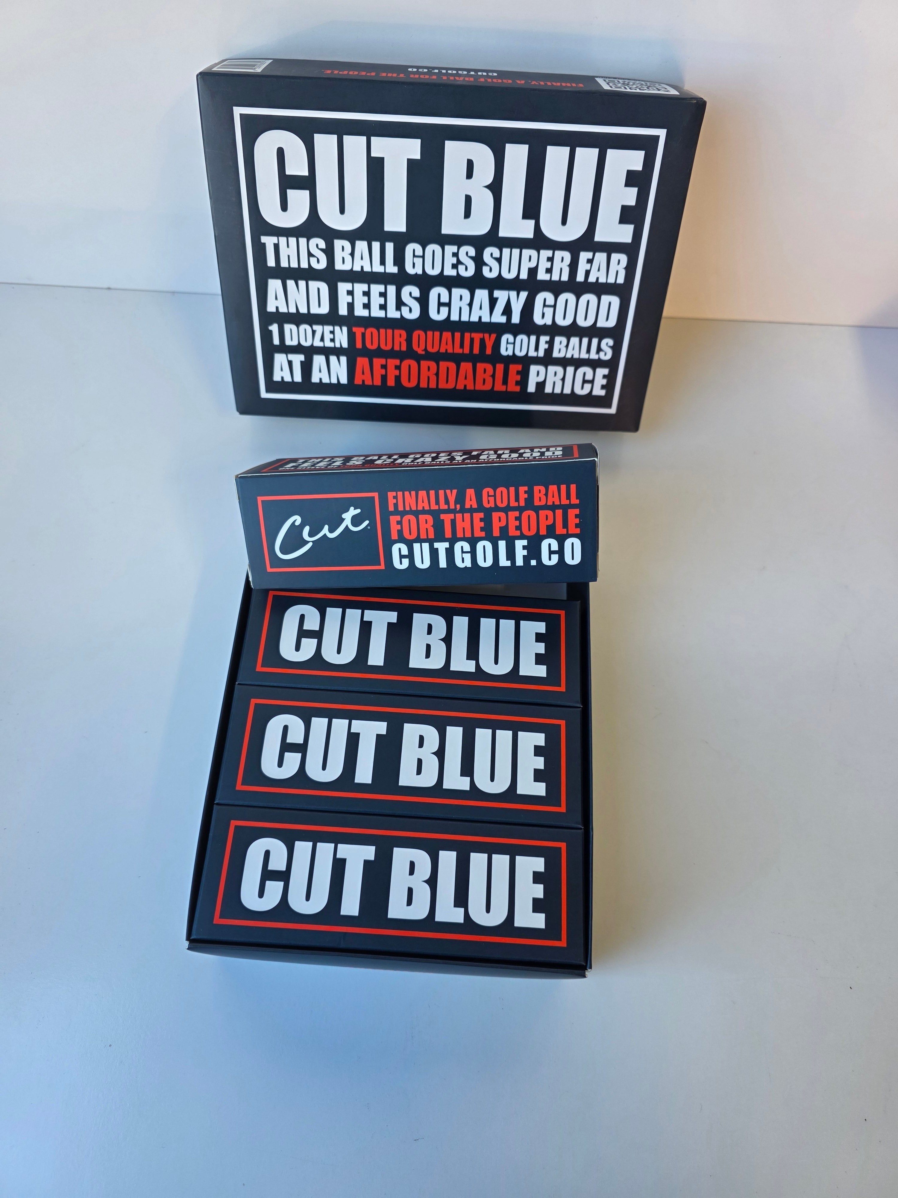 Cut Blue Tour Quality Golf Balls 1 Dozen Urethane Cover Premium Distance Set