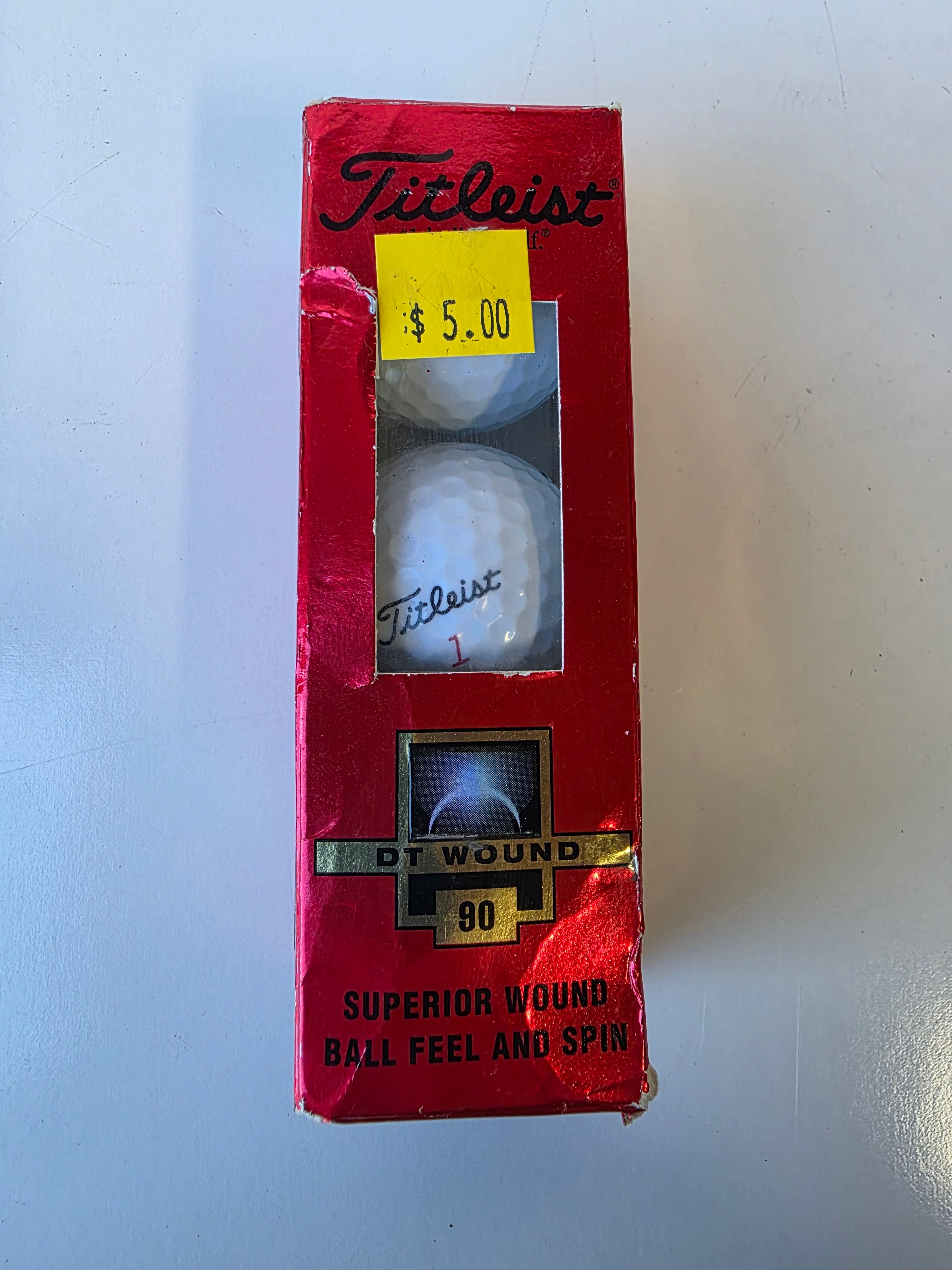 Vintage Titleist DT Wound 90 Golf Balls 3 Pack Made in USA Collectible Sleeve