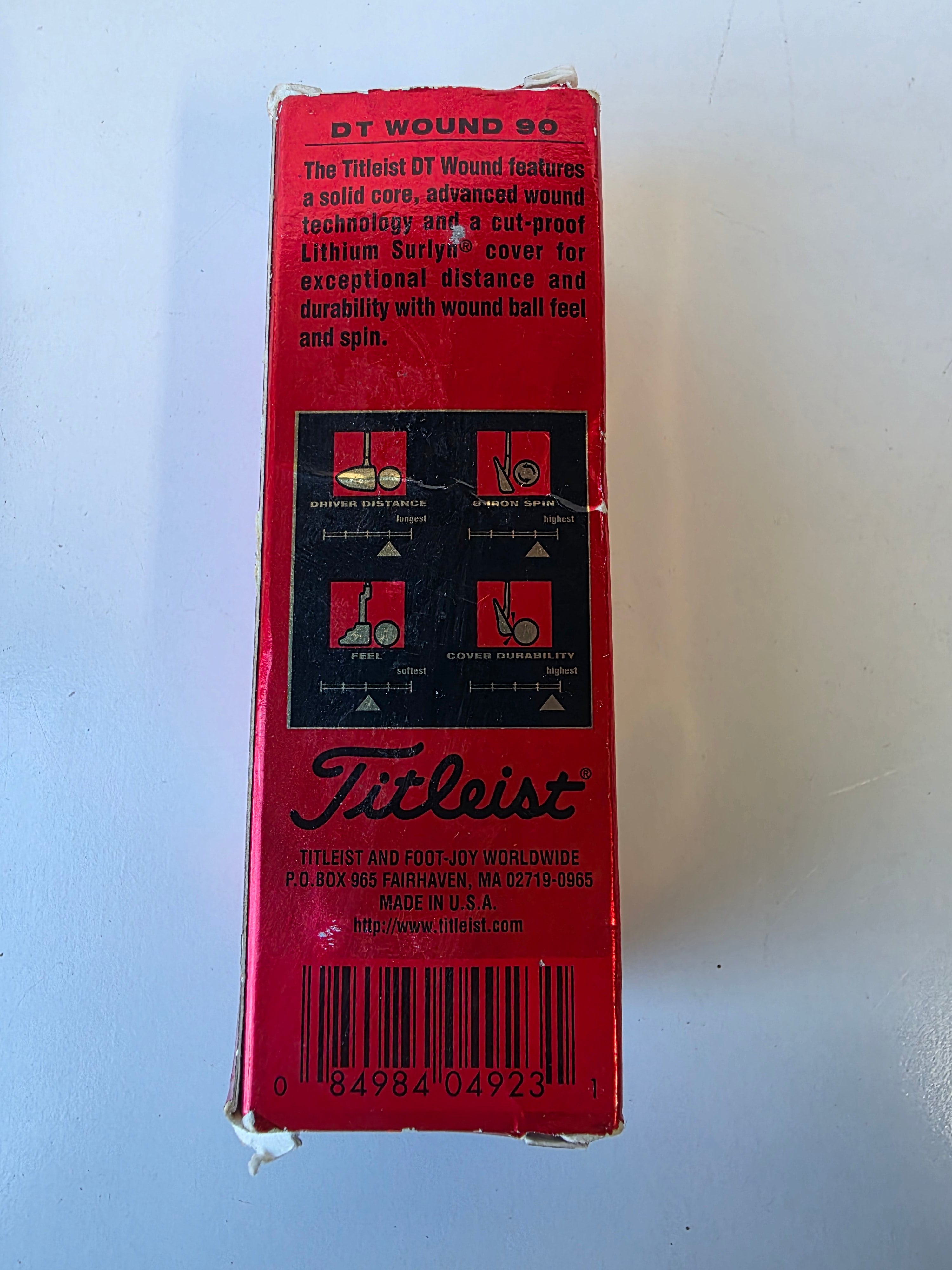 Vintage Titleist DT Wound 90 Golf Balls 3 Pack Made in USA Collectible Sleeve