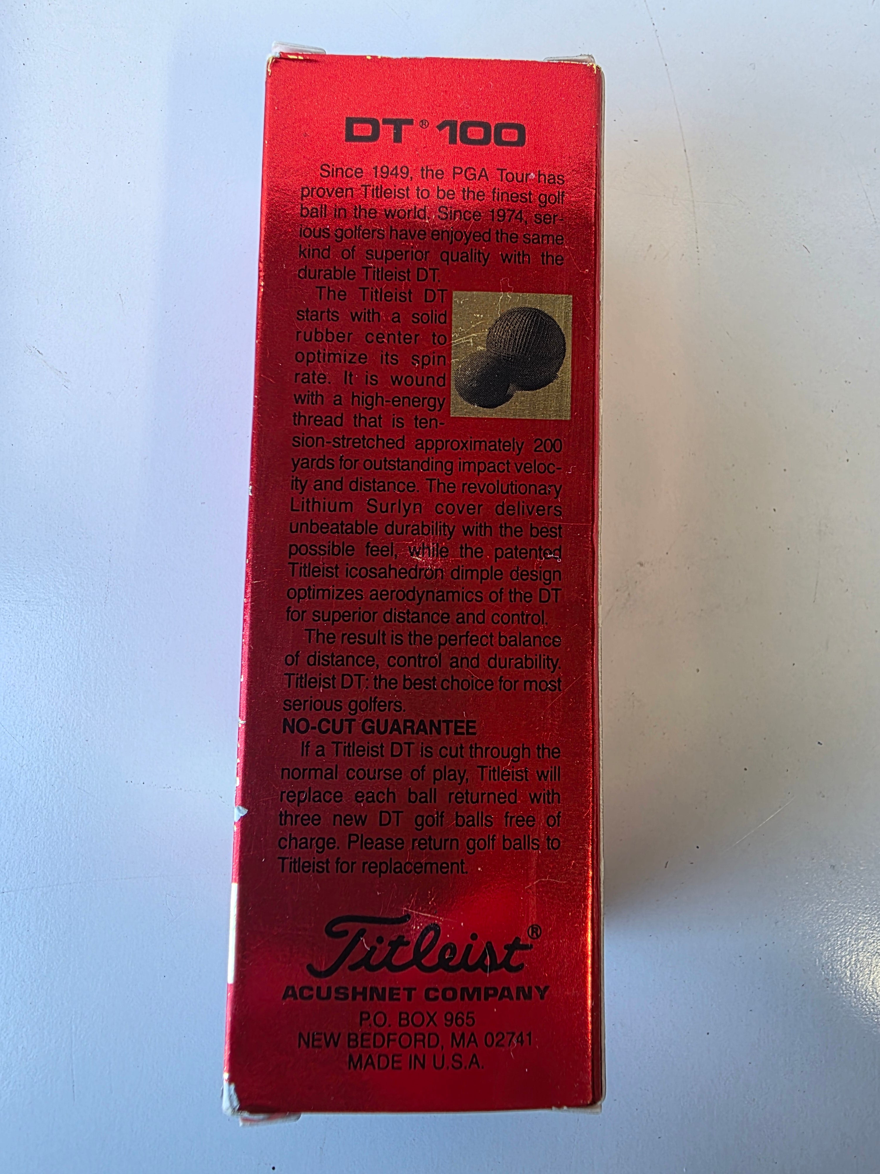 Vintage Titleist DT 100 Golf Balls 3 Pack Made in USA Superior Distance Control