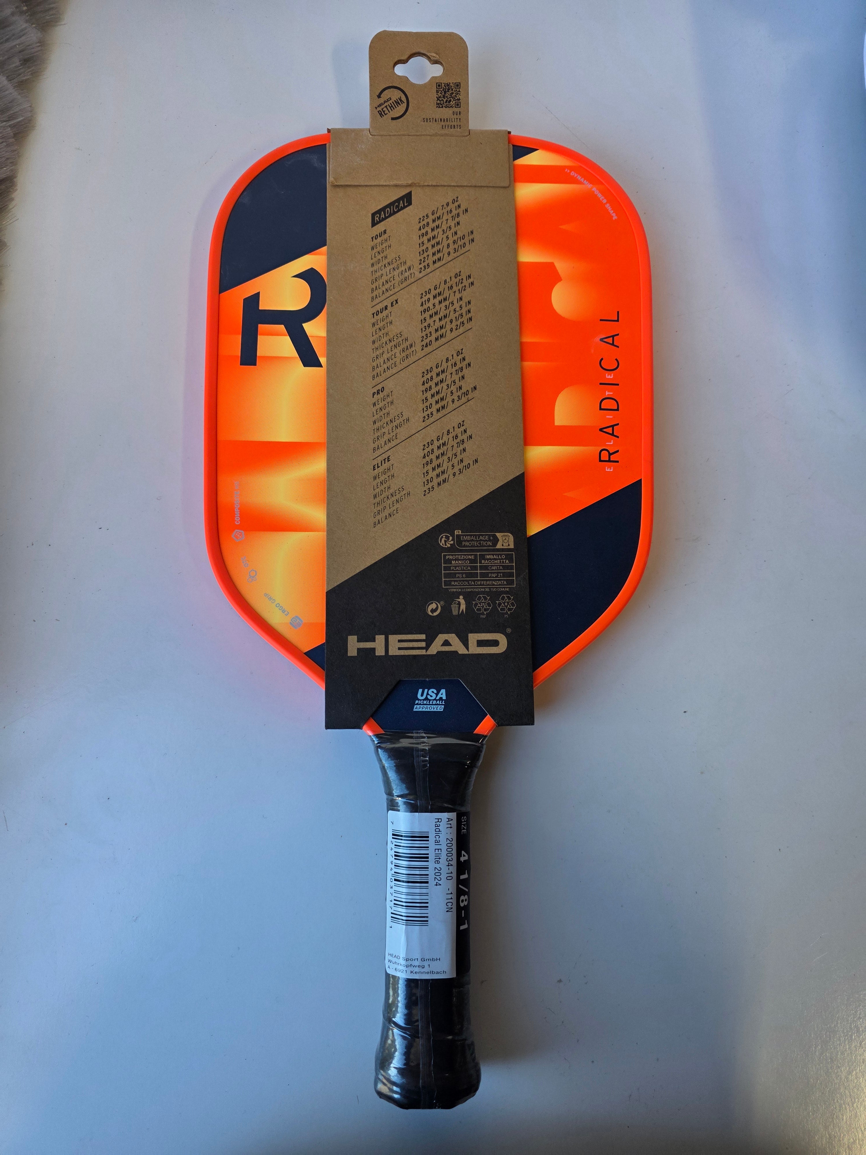HEAD Radical Elite Pickleball Paddle – Fiberglass Composite Face, USA Pickleball Approved