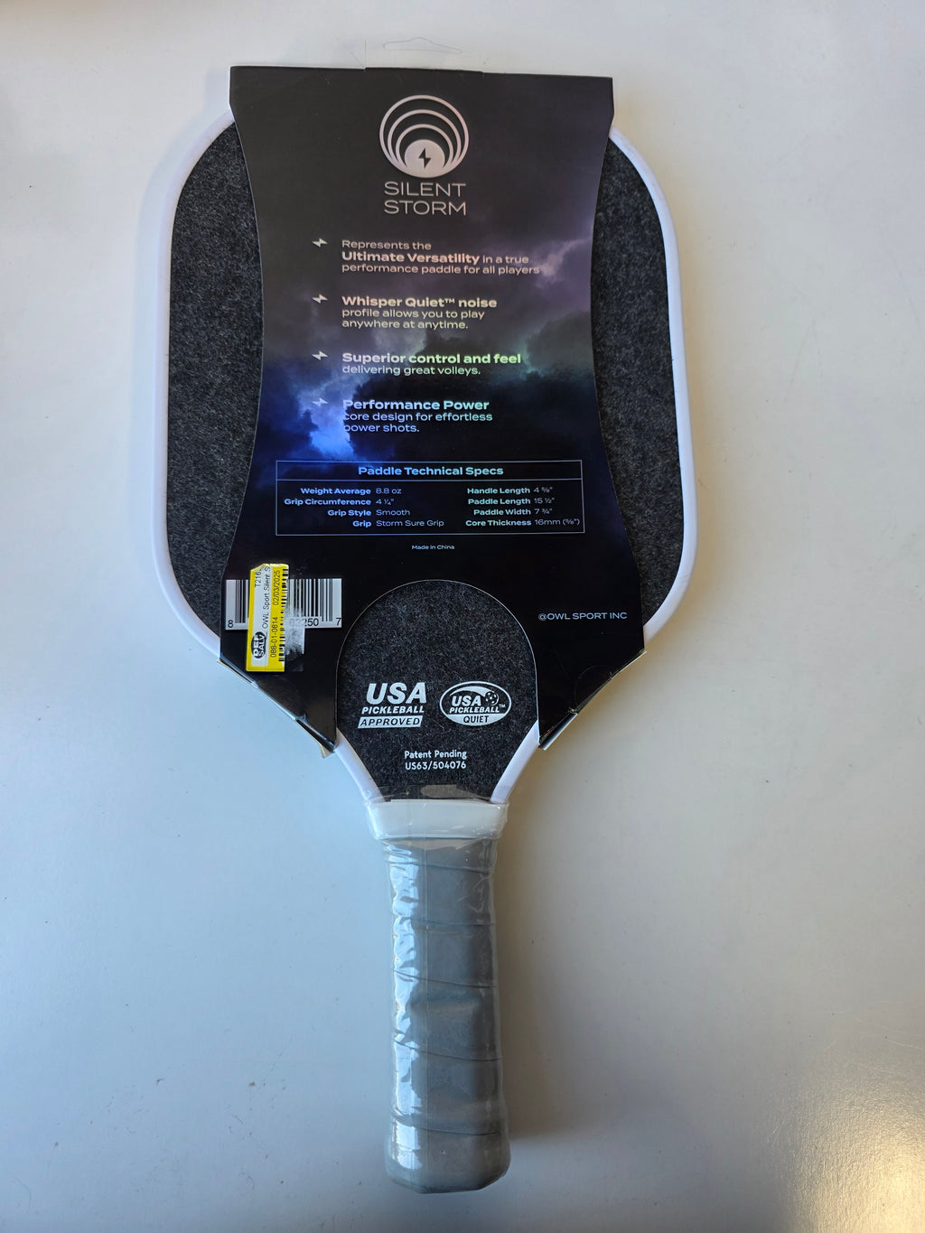 Silent Storm SS1 Carbon Fiber Pickleball Paddle – USA Pickleball Approved “Quiet” Design
