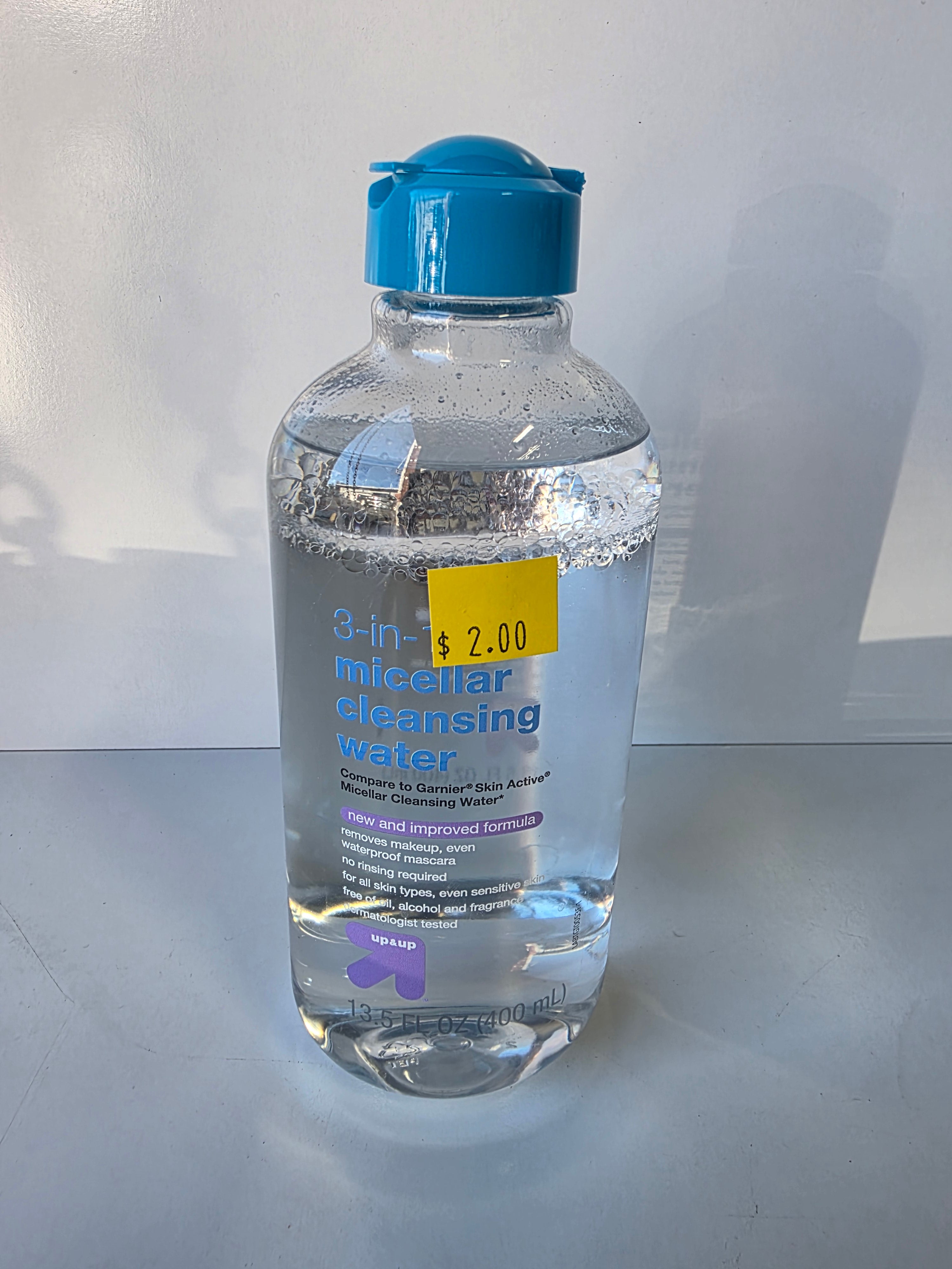 Up&Up 3-In-1 Micellar Cleansing Water Makeup Remover 13.5 oz Dermatologist Tested