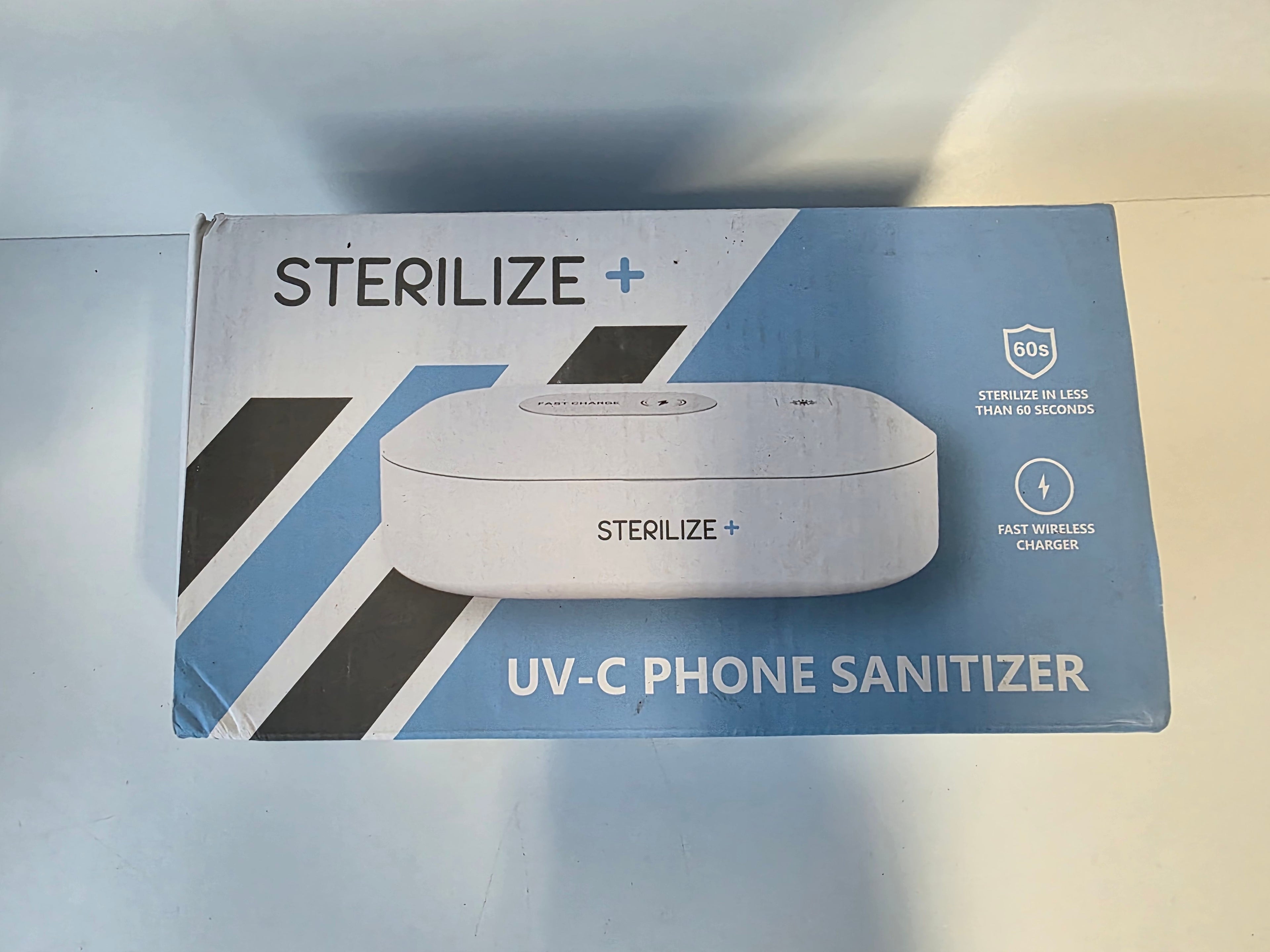 Sterilize Plus UV-C Phone Sanitizer with Fast Wireless Charging White Disinfection Box