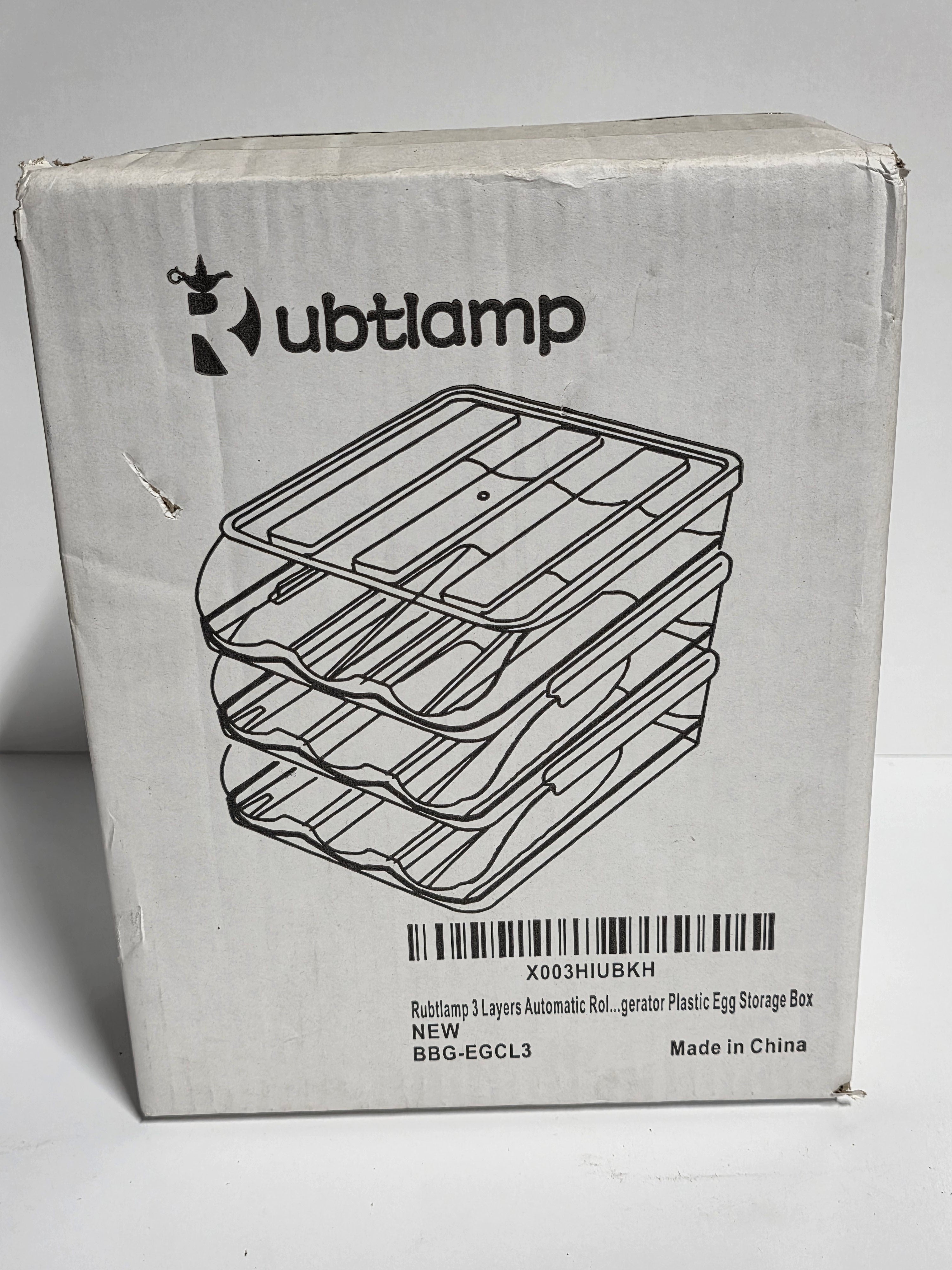 Rubtlamp 3 Layer Automatic Rolling Clear Plastic Egg Storage Holder Organizer Box