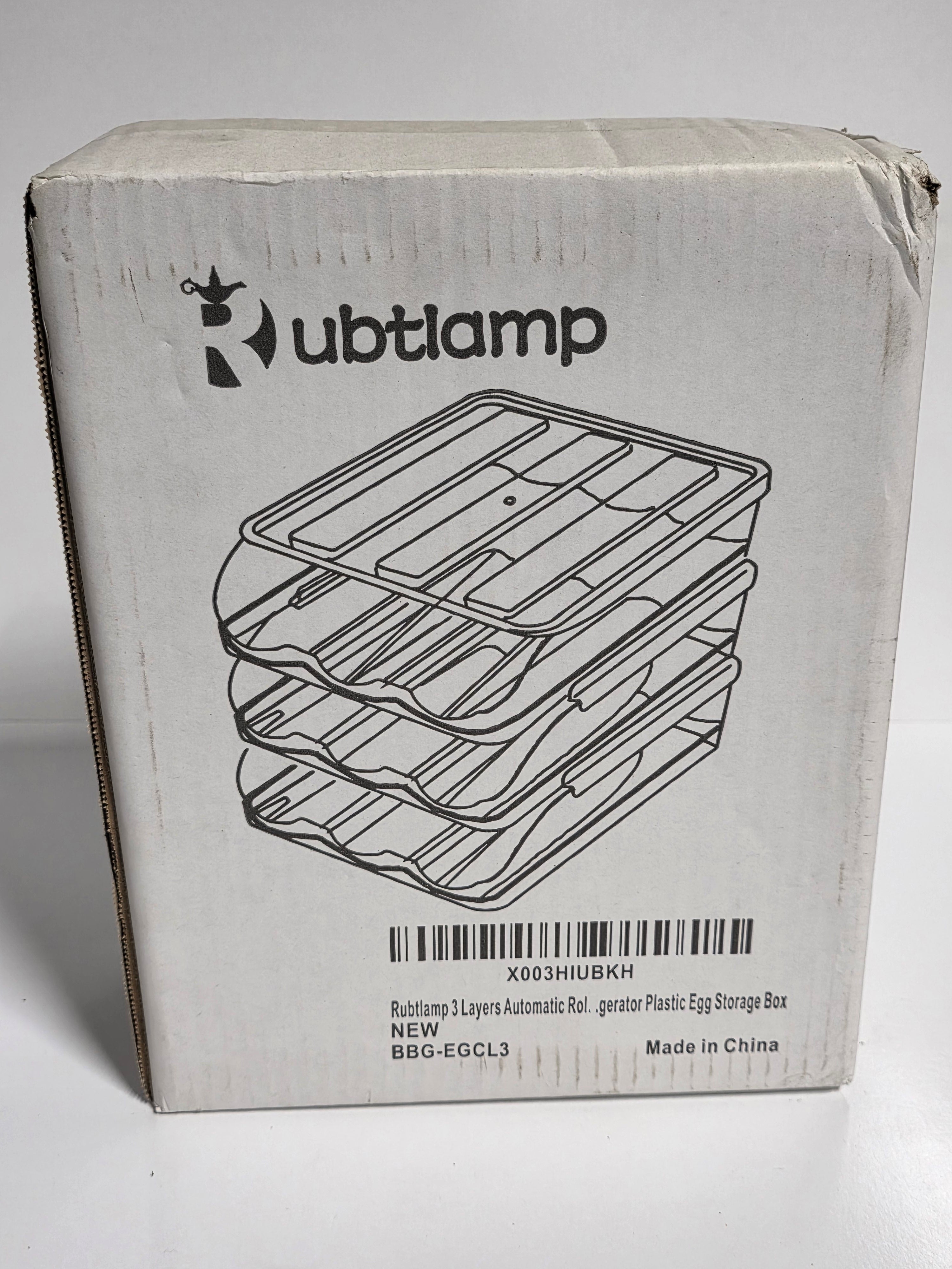 Rubtlamp 3 Layer Automatic Rolling Clear Plastic Egg Storage Holder Organizer Box
