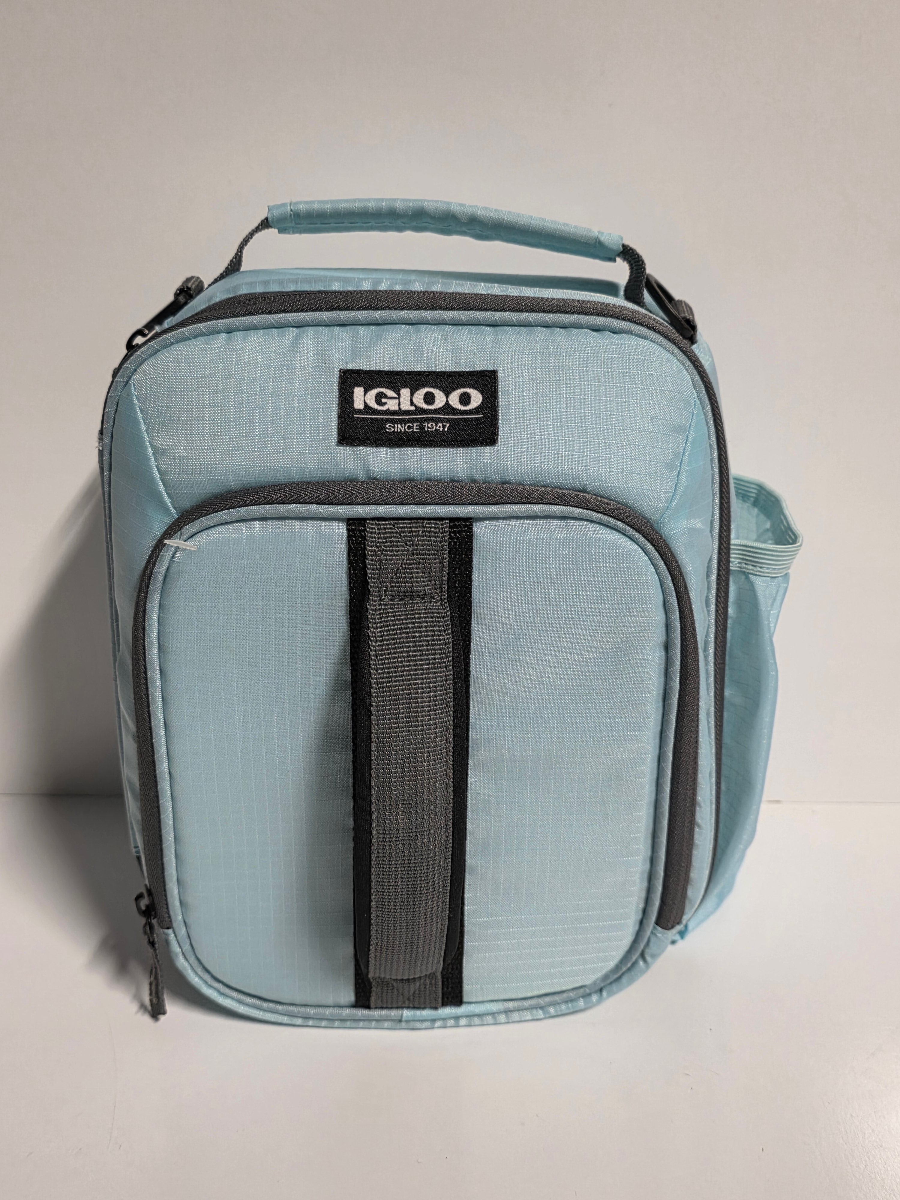 Igloo Light Blue Insulated Lunch Bag Cooler Soft Tote with Handle and Side Pocket