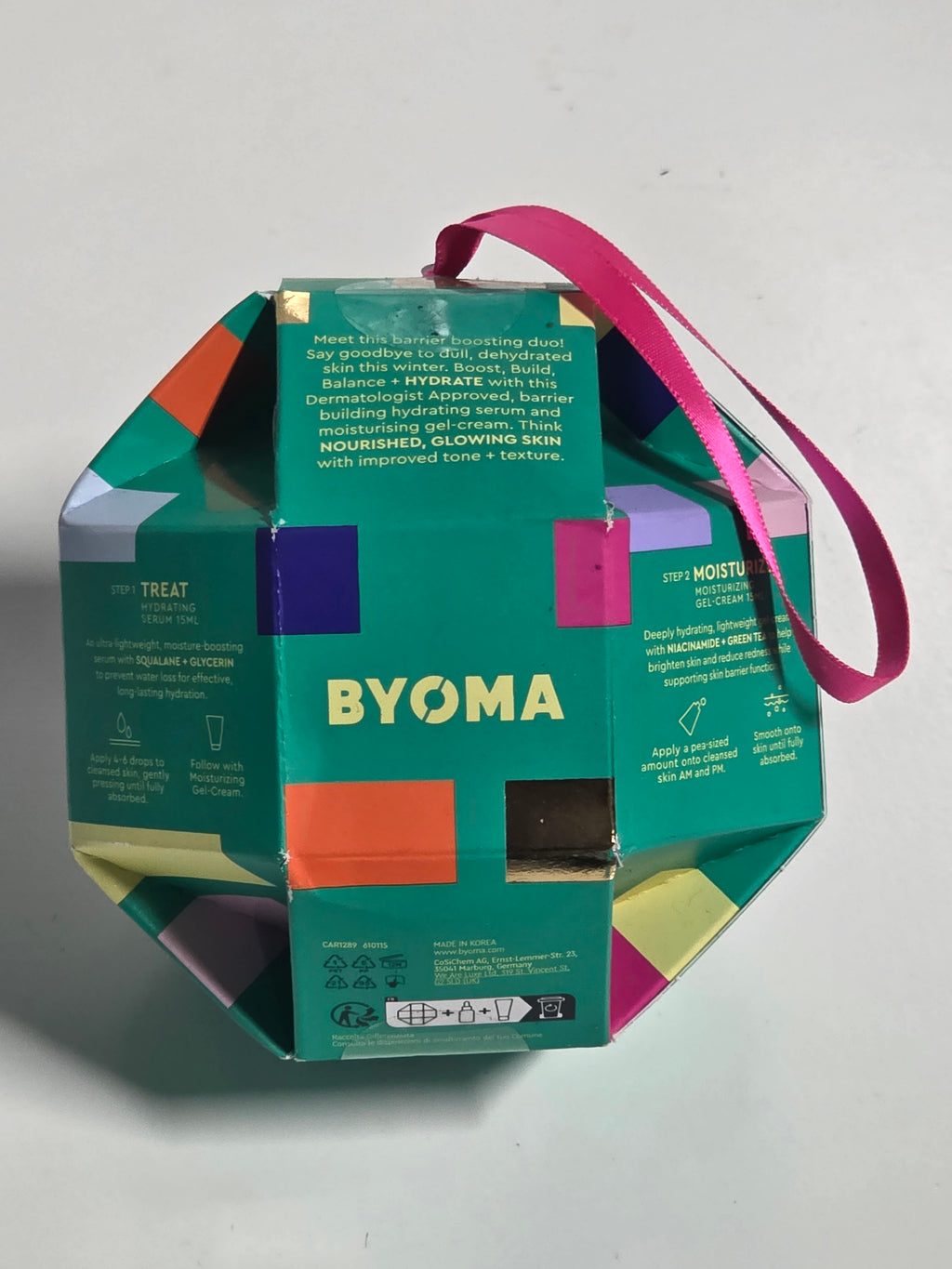 Byoma Barrier Boosting Duo Hydrating Serum and Moisturizing Gel Cream Gift Ornament Set