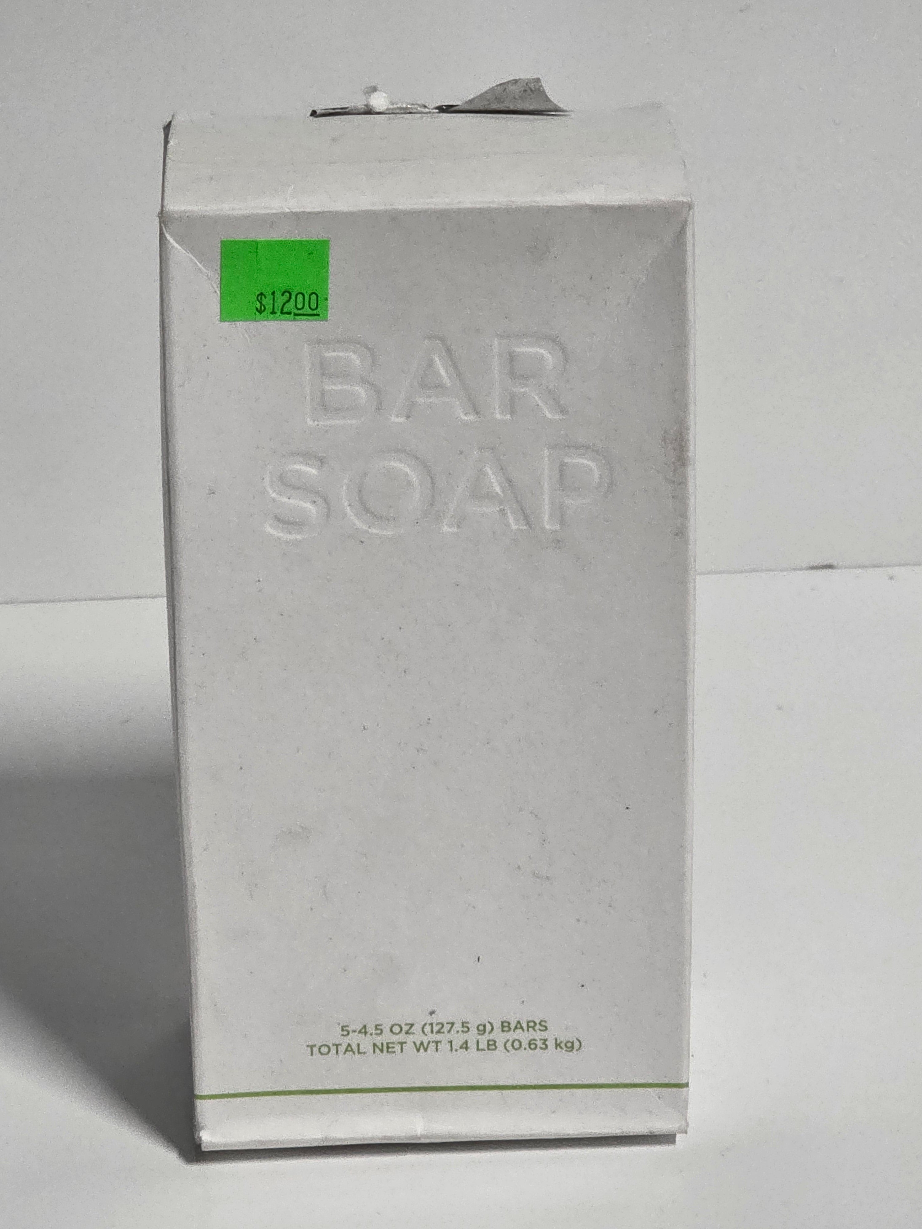 White Embossed Bar Soap Set Five 4.5oz Natural Cleansing Bars Minimalist Packaging