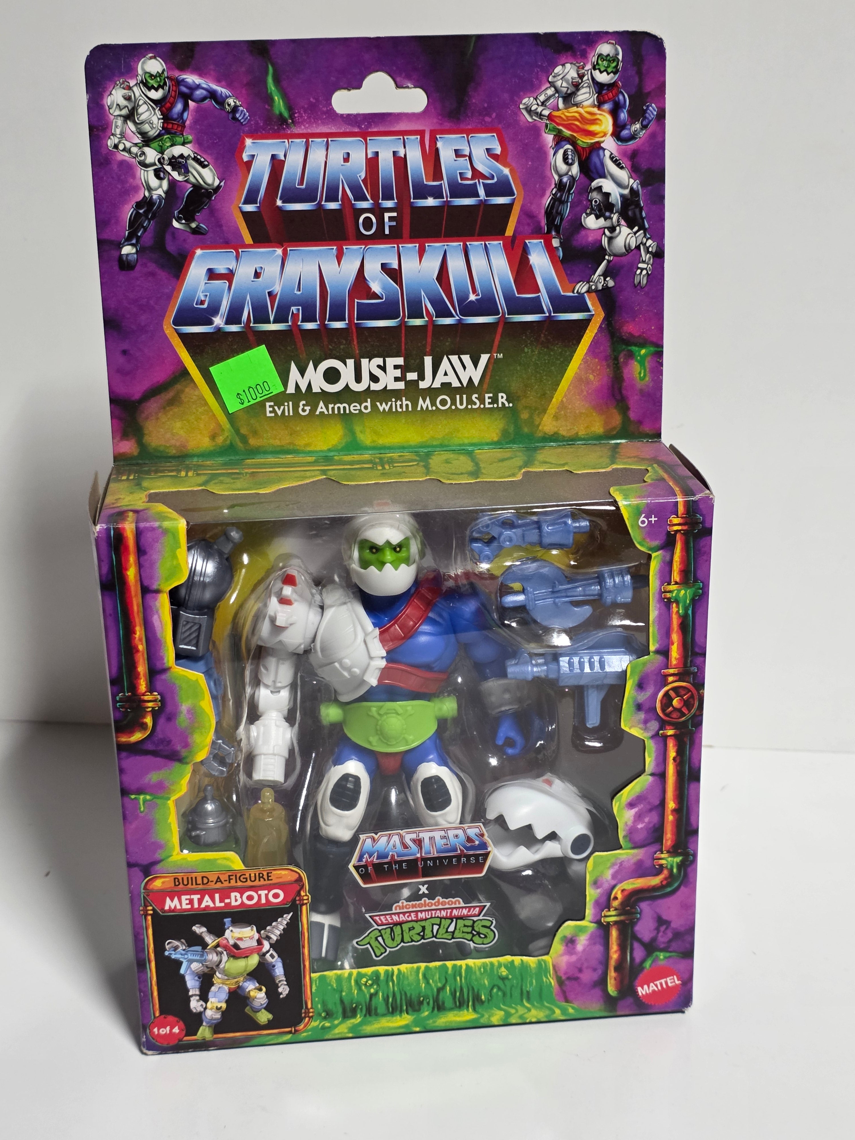 Turtles of Grayskull Mouse-Jaw Action Figure Masters of the Universe x TMNT Mattel